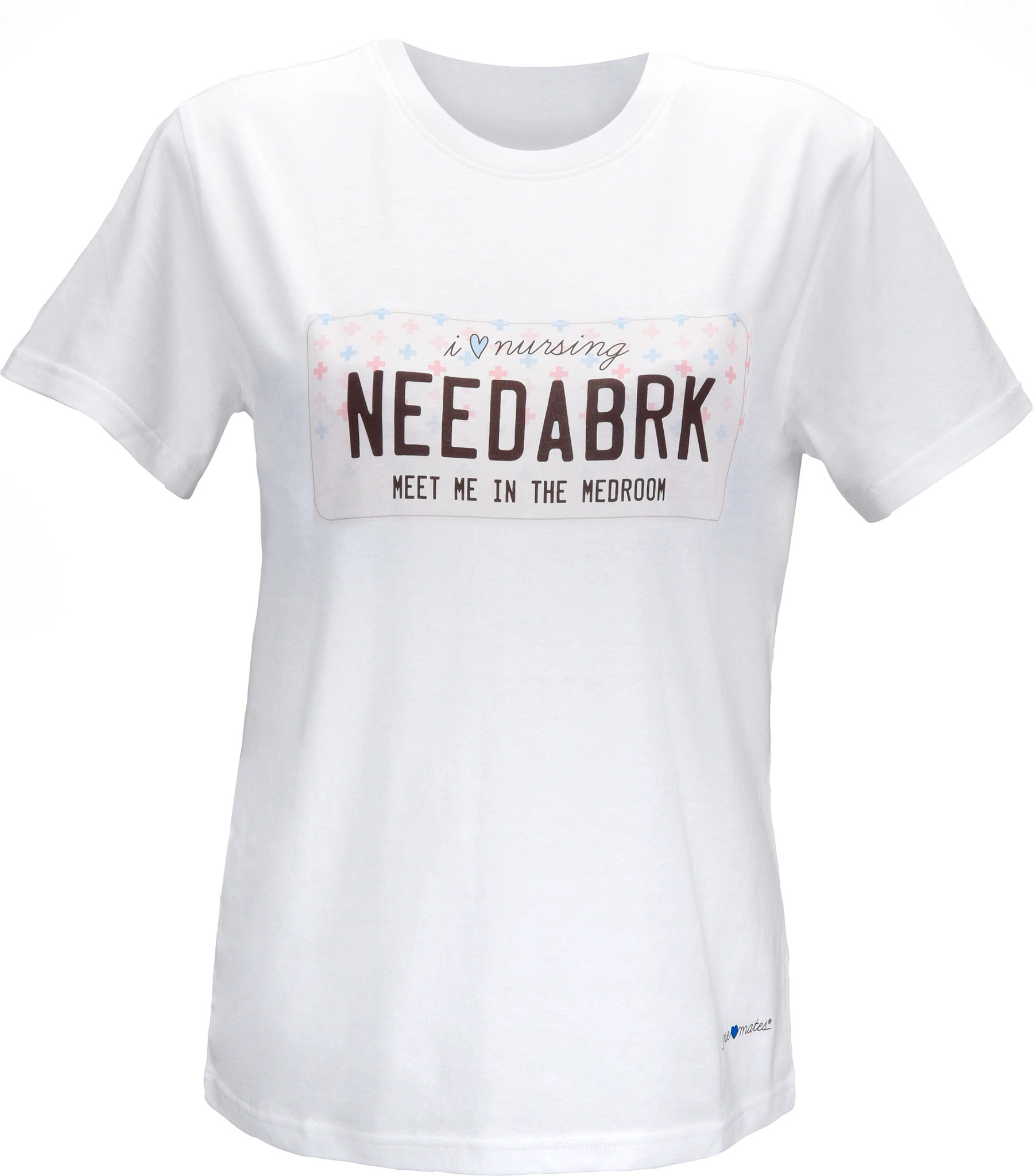 Women's Nurse Graphic T-Shirt se muestra en la Need A Break (Blanco)