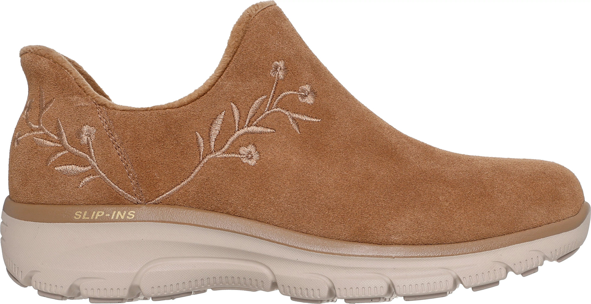 Women's Skechers Slip-Ins Easy Going Floral shown in Chestnut (Brown)