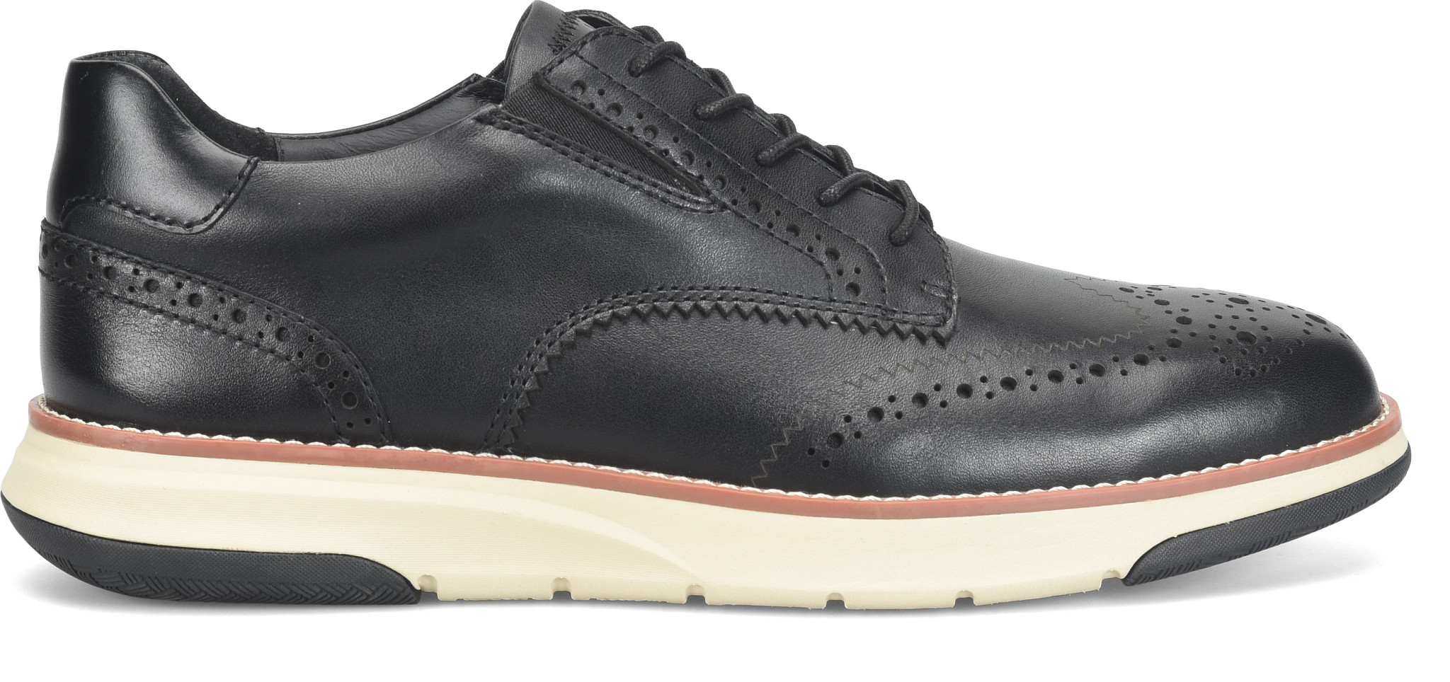Sterling Leather Wingtip Oxford Sneakers se muestra en la Black (Negro)