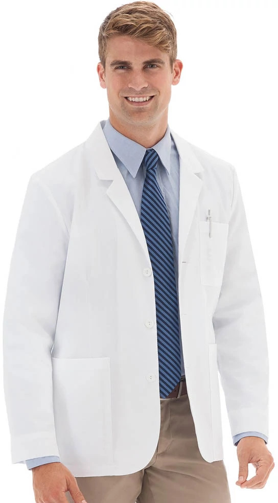 Men's White Swan 739 30 Inch Lab Coat shown in White (White)