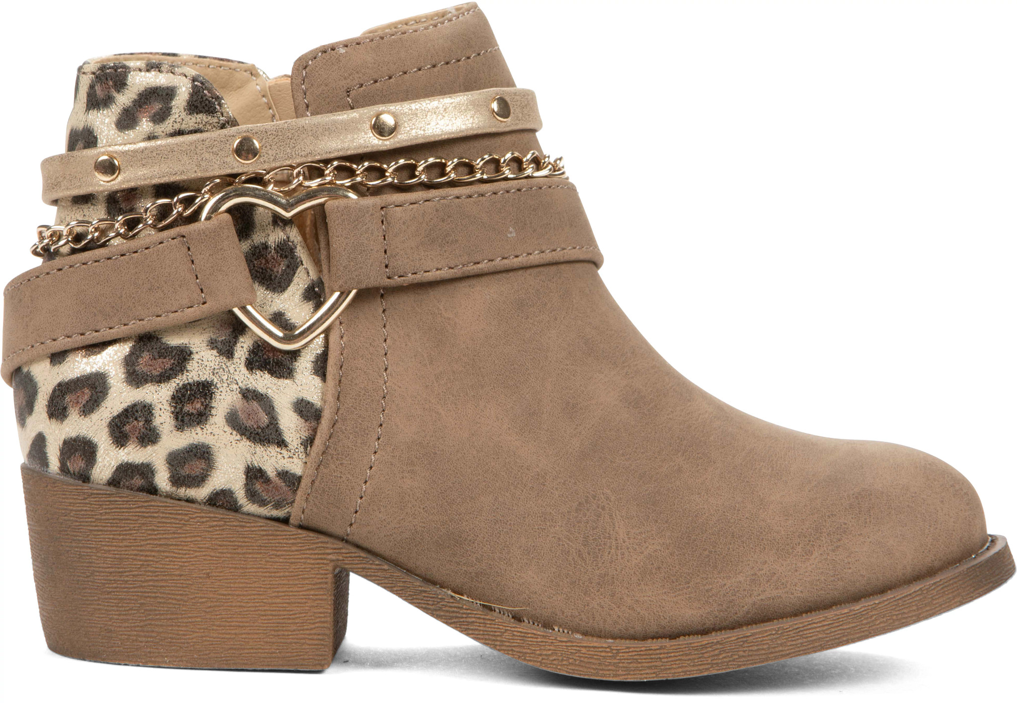 Girl's Jellypop Kaline shown in Taupe/Leopard (Brown)