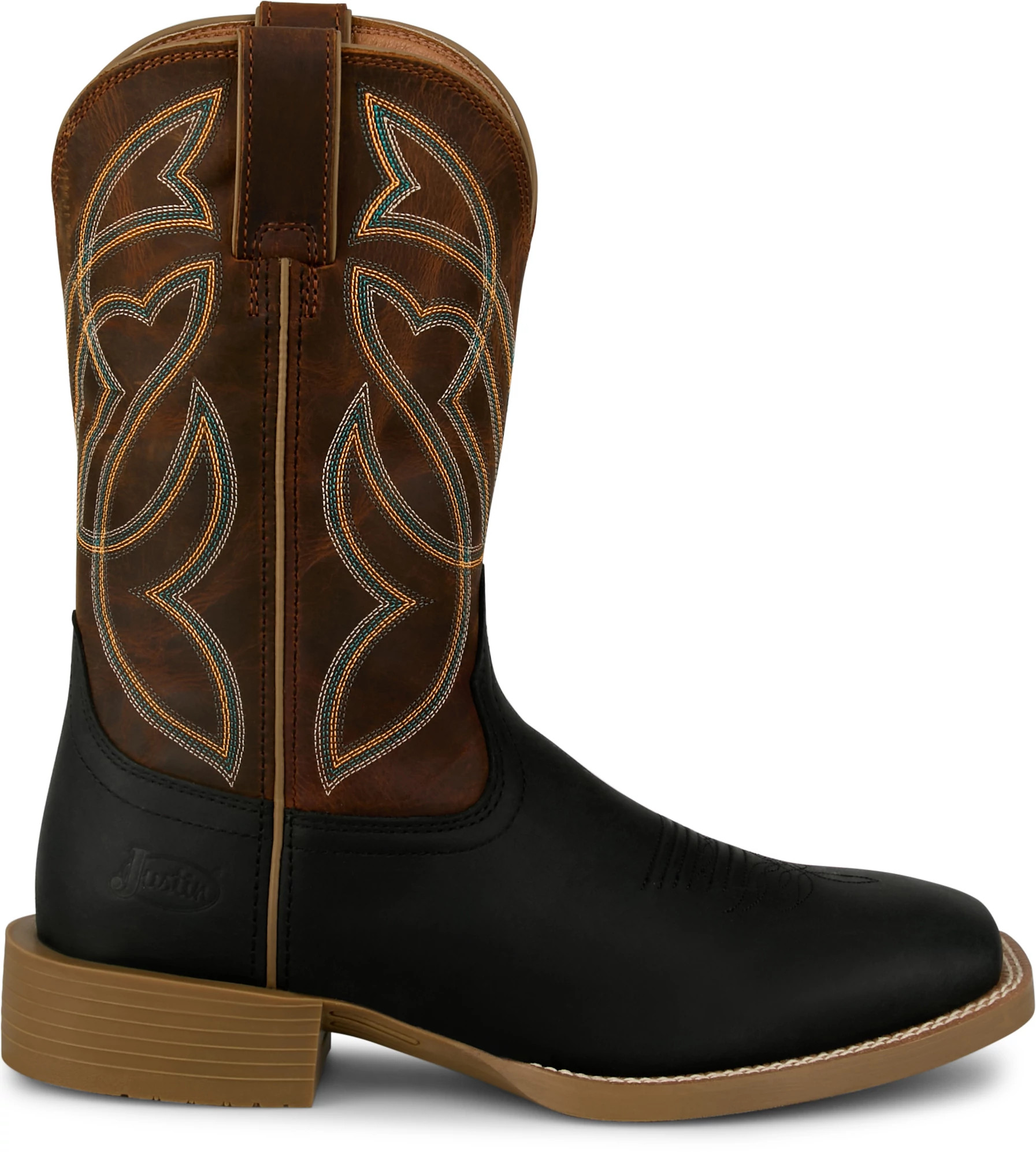 Men's Justin Boots Daymoney 11" Western shown in Black (Black)