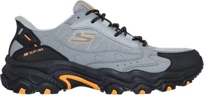 Men's Skechers Slip-Ins Stamina Crestmont Ridge At Runner shown in Gray Multi (Grey)