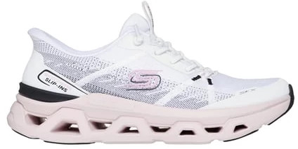 Women's Skechers Slip-Ins Glide-Step Altus Fast Lane shown in White/Black/Pink (White)
