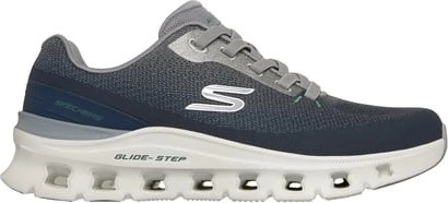 Men's Skechers Glide Step Pro Waverra Slip On Runner shown in Navy Gray (Blue)