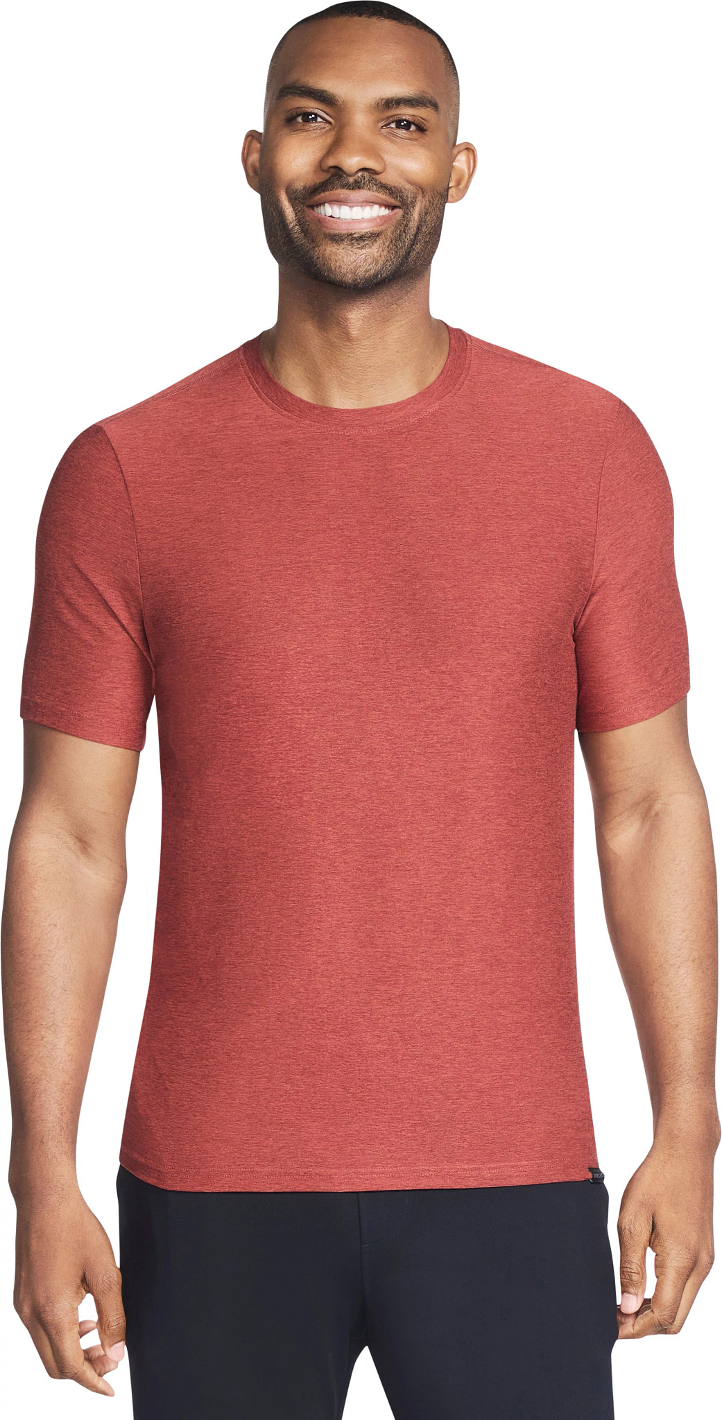 Men's Skechers Go Dri All Day Short Sleeve T-Shirt shown in Barn Brick (Red)