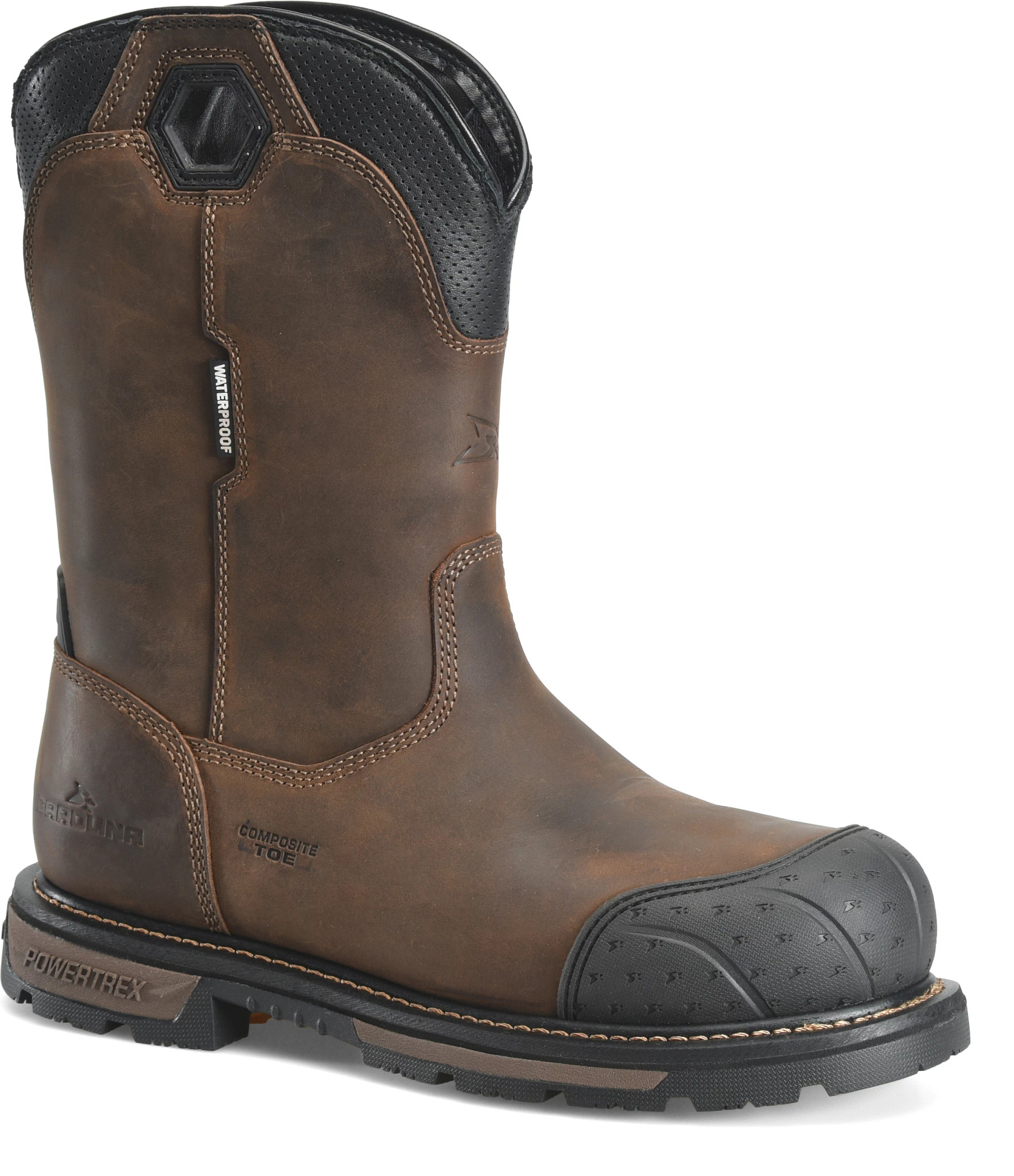 PowerTrex Blockade: Waterproof Ranch Wellington (Comp Toe) se muestra en la Dark Brown (Caf&eacute;)