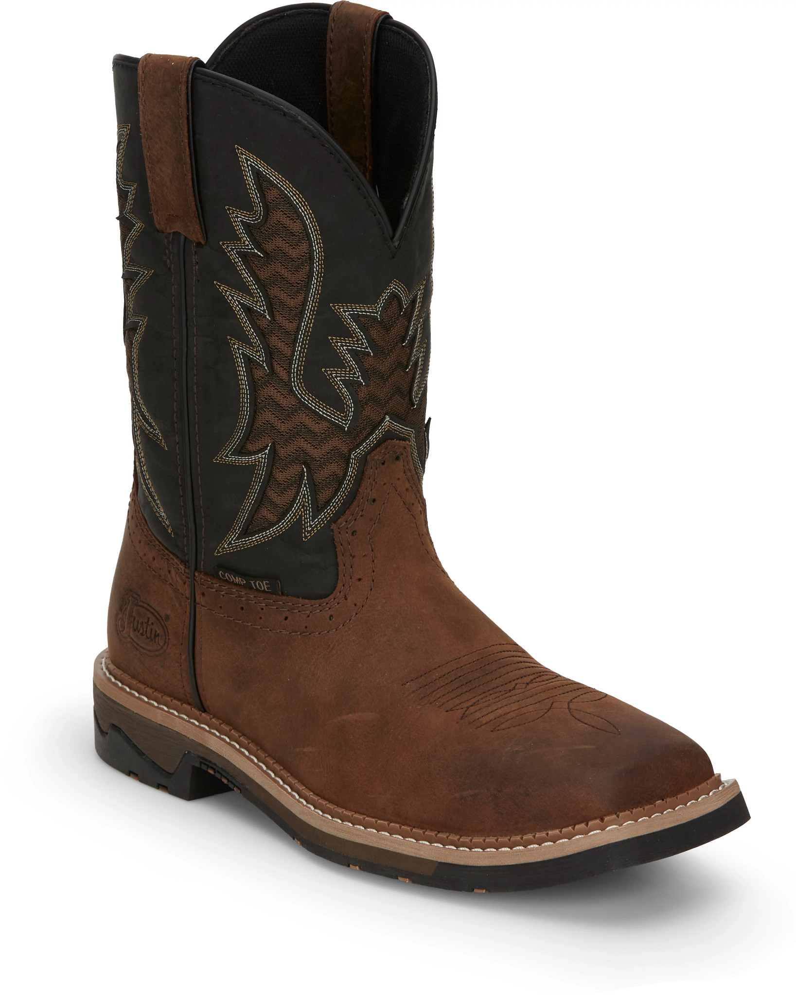 justin hybred work boots