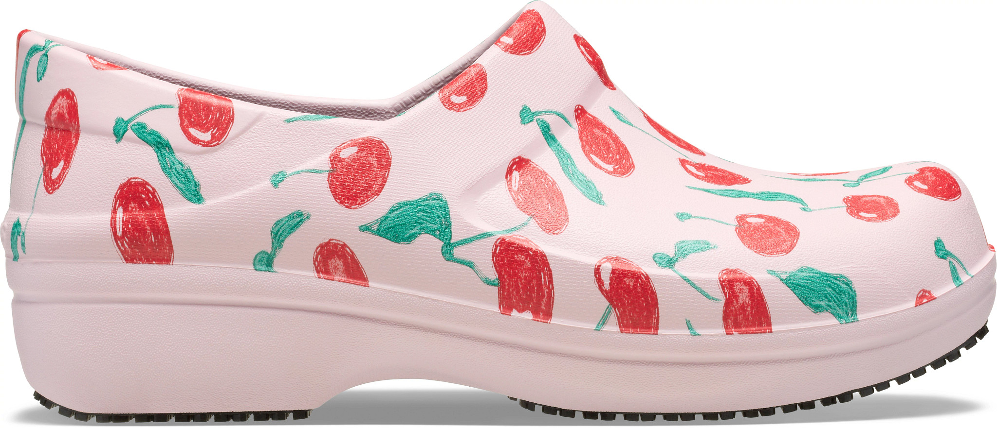 Women's Crocs Neria Pro Ii Literide shown in Pink Milk/Cherries (Pink)