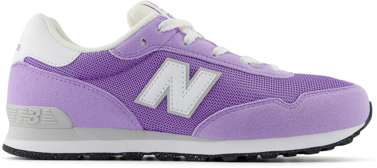 Youth Girl's New Balance 515 Runner shown in Lilac Glo/Violet/White (Purple)