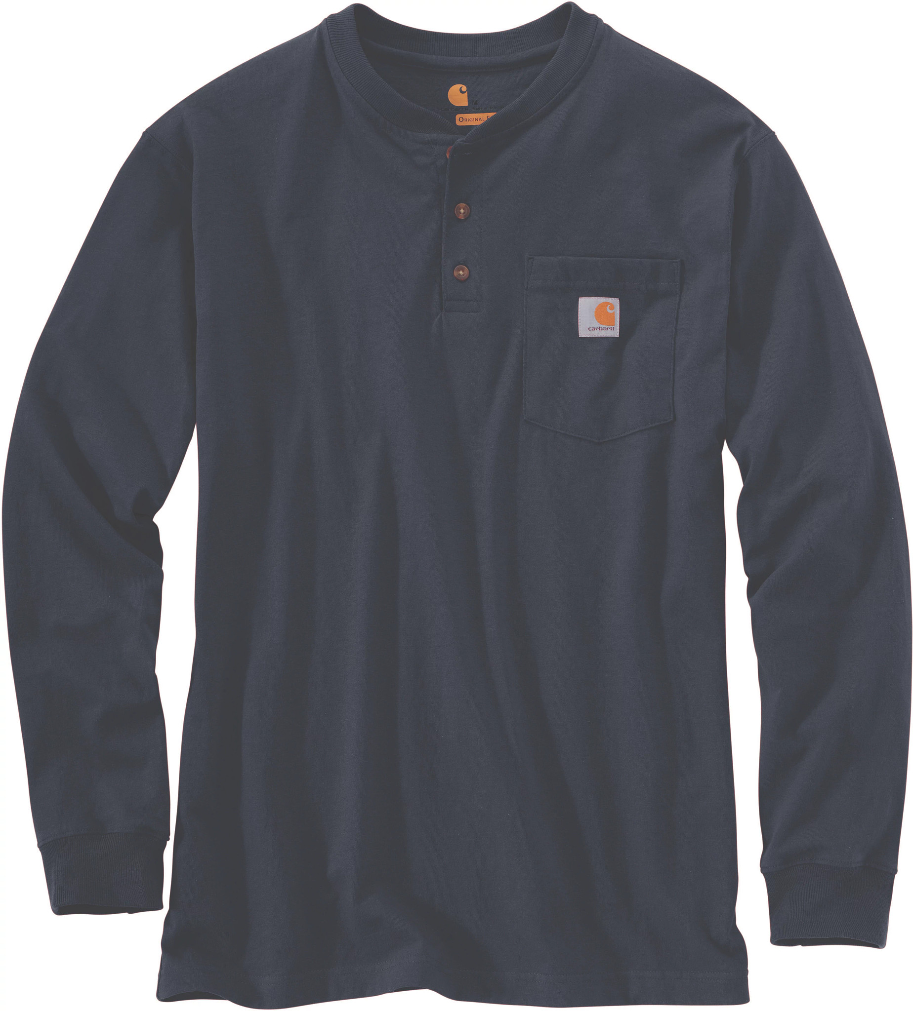 Men's Carhartt Loose Fit Heavyweight Pocket Henley shown in Navy (Blue)