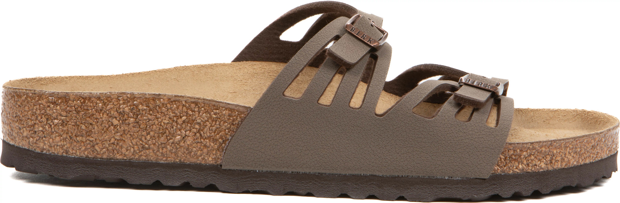 Women's Birkenstock Granada 2 Buckle Slide shown in Mocha (Brown)