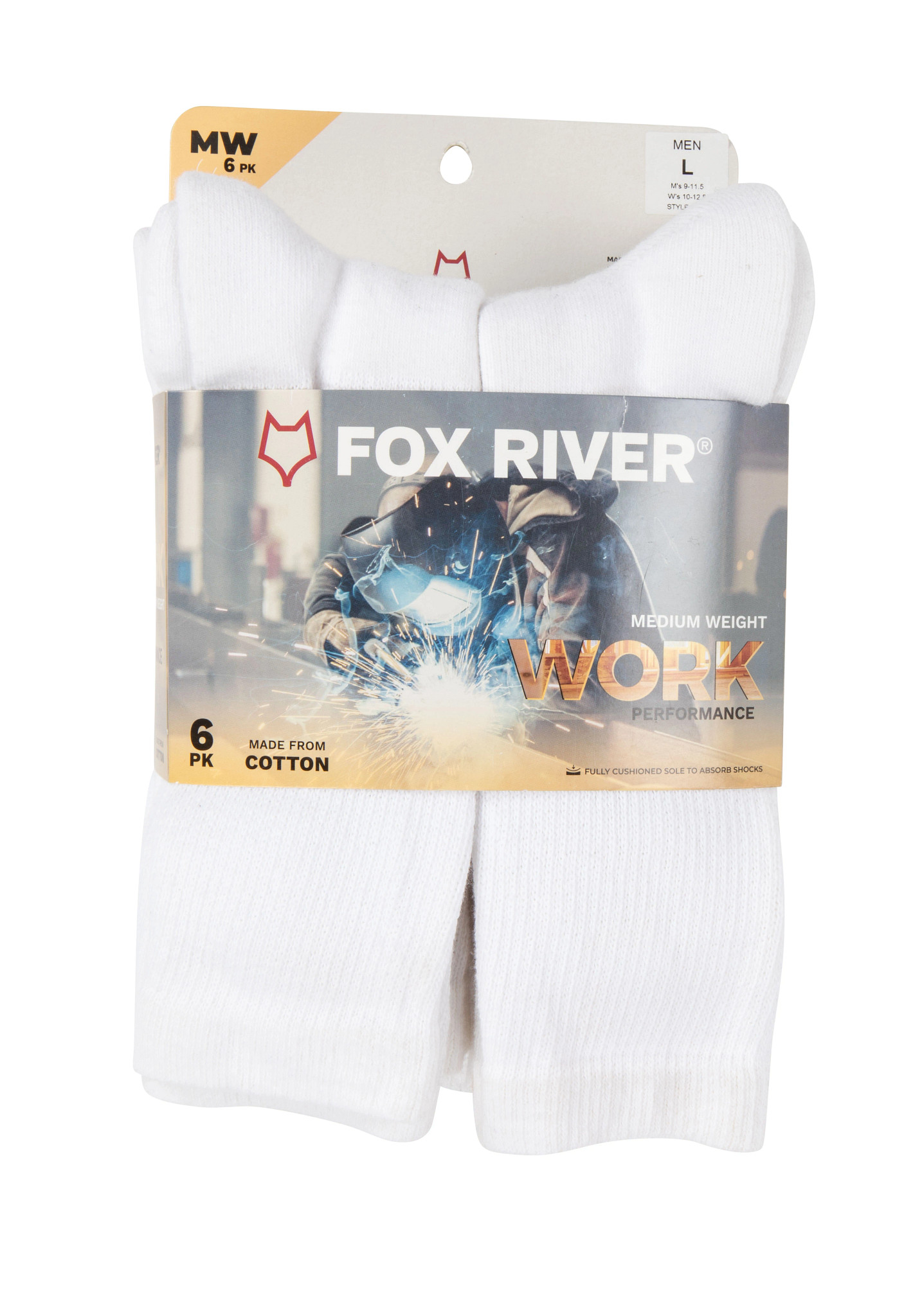 Men's Fox River Rugged Crew 6 Pack shown in Assorted (White)
