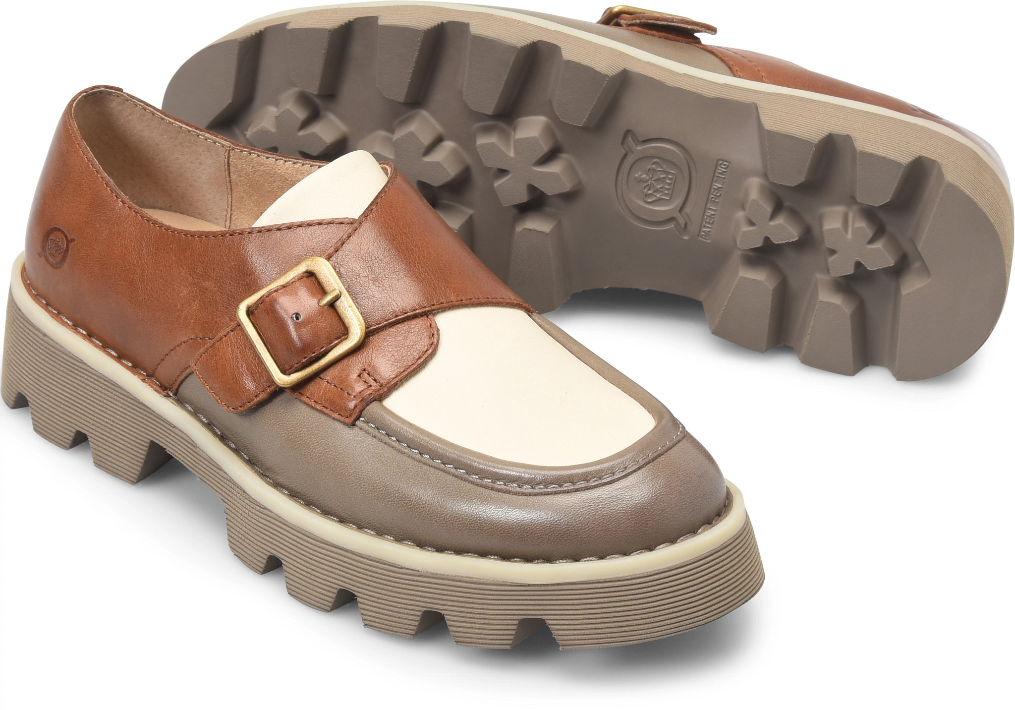 Sammi shown in Lt Grey Off White Brown (Multicolor)