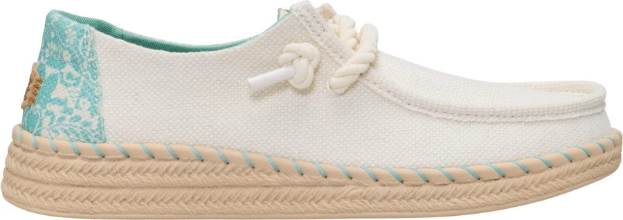 Women's Hey Dude Wendy shown in Egret/ Multi (Off White)
