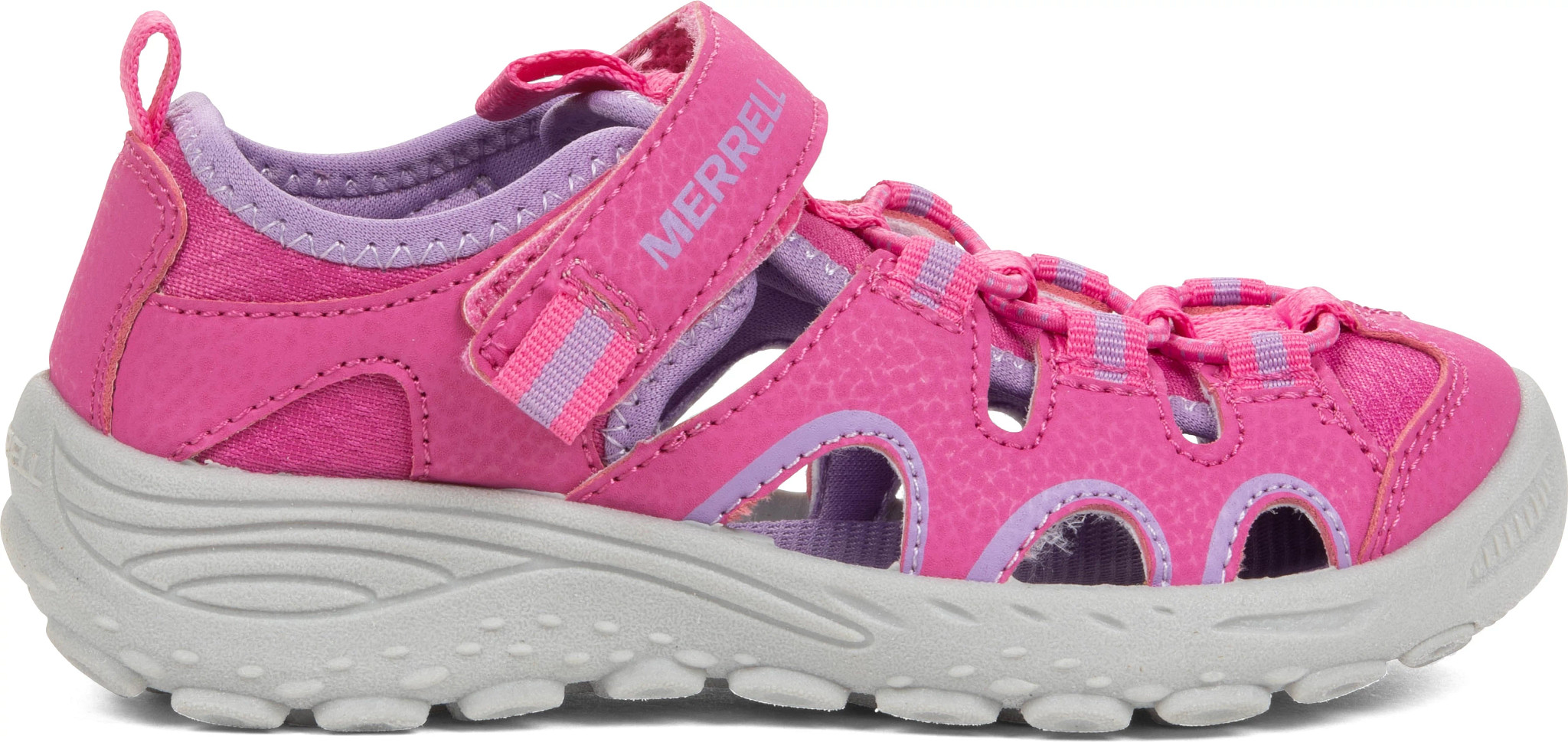 Girl's Merrell Hydro Trekker shown in Grey/Rainbow (Multicolor)
