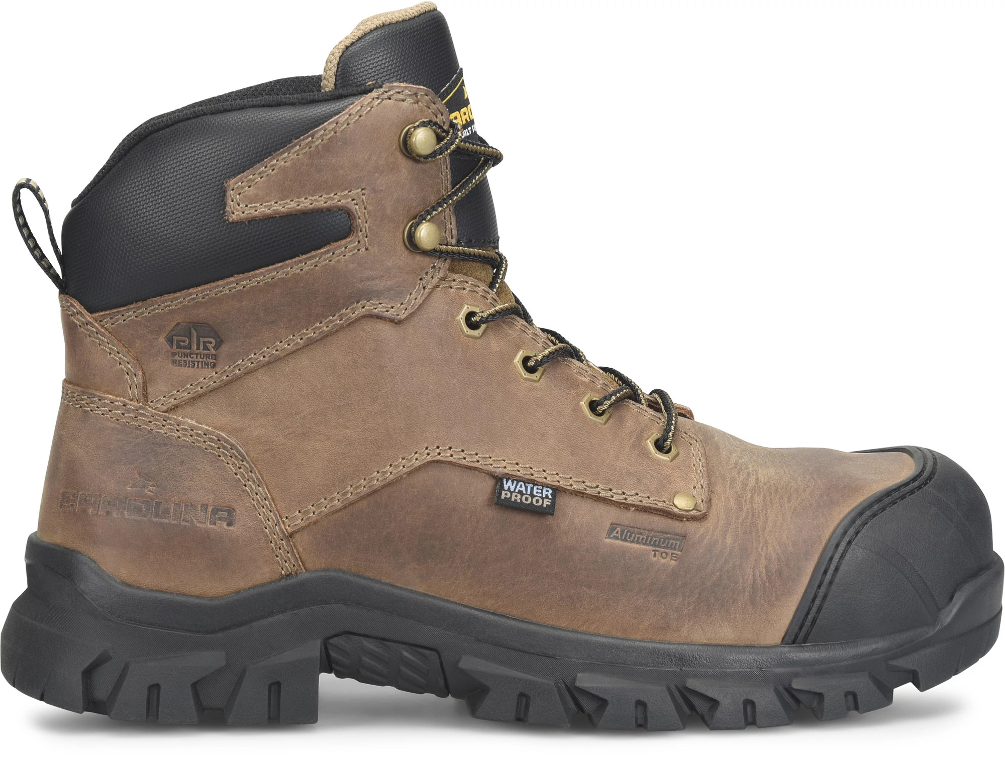 Men's Carolina 6 Inch Waterproof Alum Toe Puncture Resist Gruntz shown in Brown (Brown)