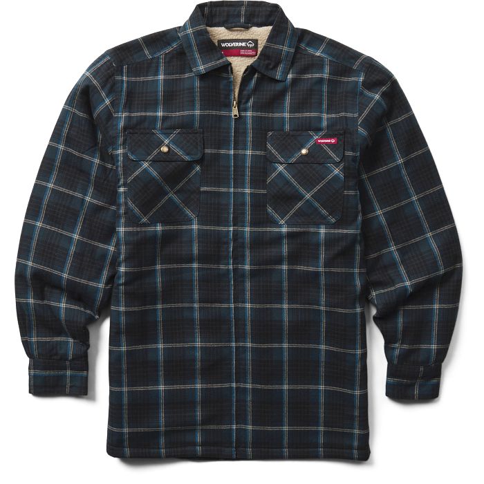 Men's Wolverine Hastings Sherpa Lined Full Zip Shirt-Jac Super Shoes