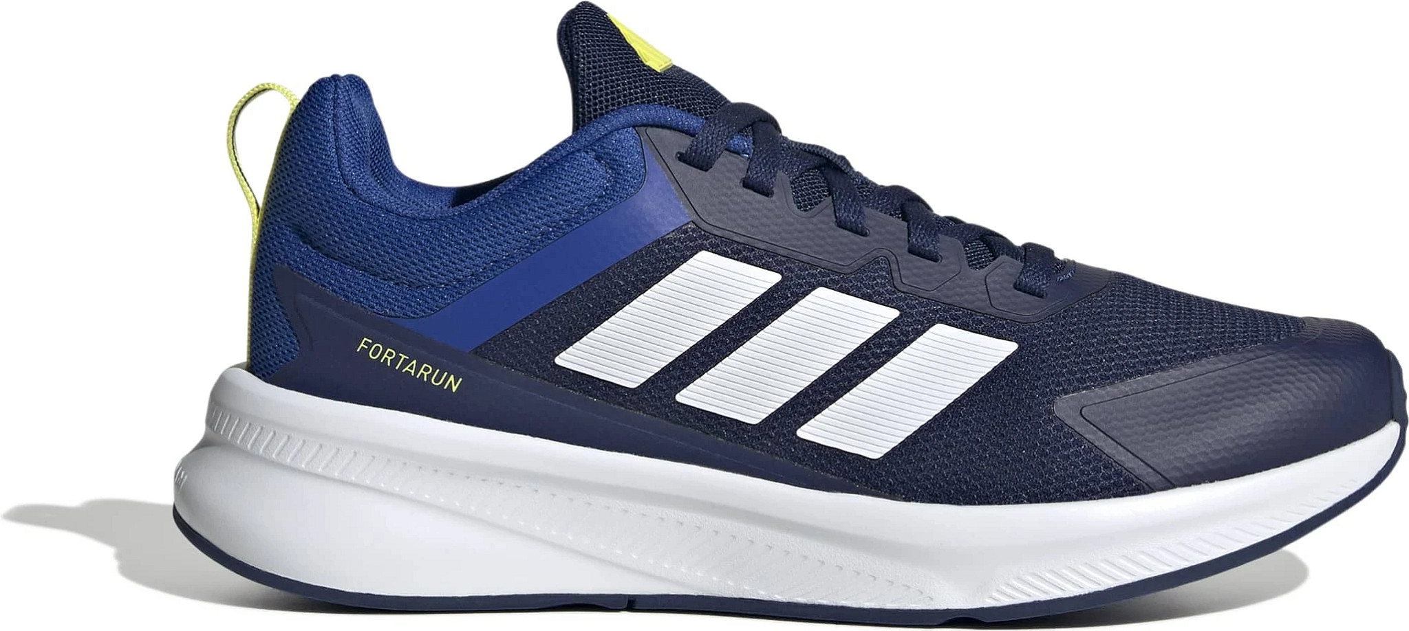 Youth Boy's Adidas Forta Run 4.0 El shown in Dark Blue/White/Royal (Blue)