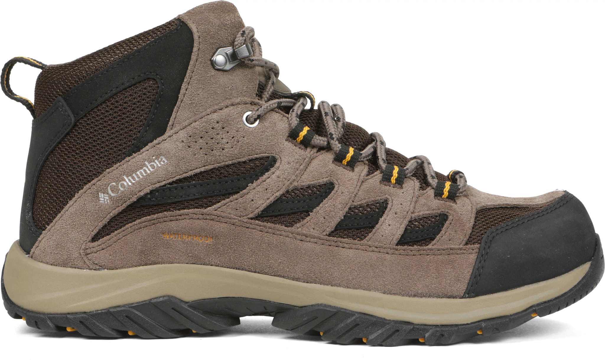Men's Columbia Crestwood Mid Waterproof Hiker shown in Cordovan Squash (Brown)