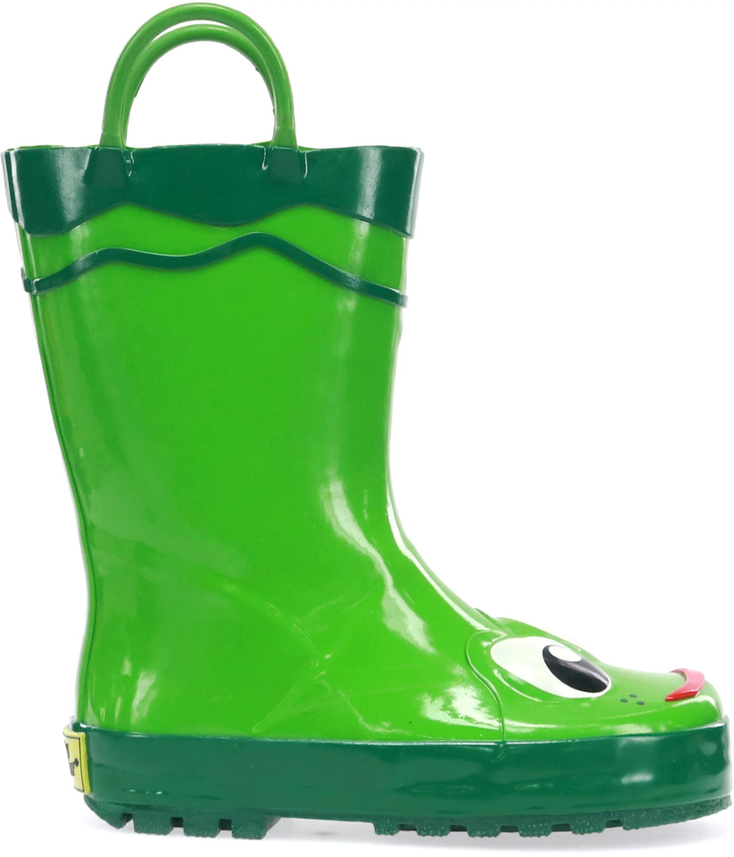 Toddler Boy's Western Chief Fritz Frog Rainboot shown in Green (Green)