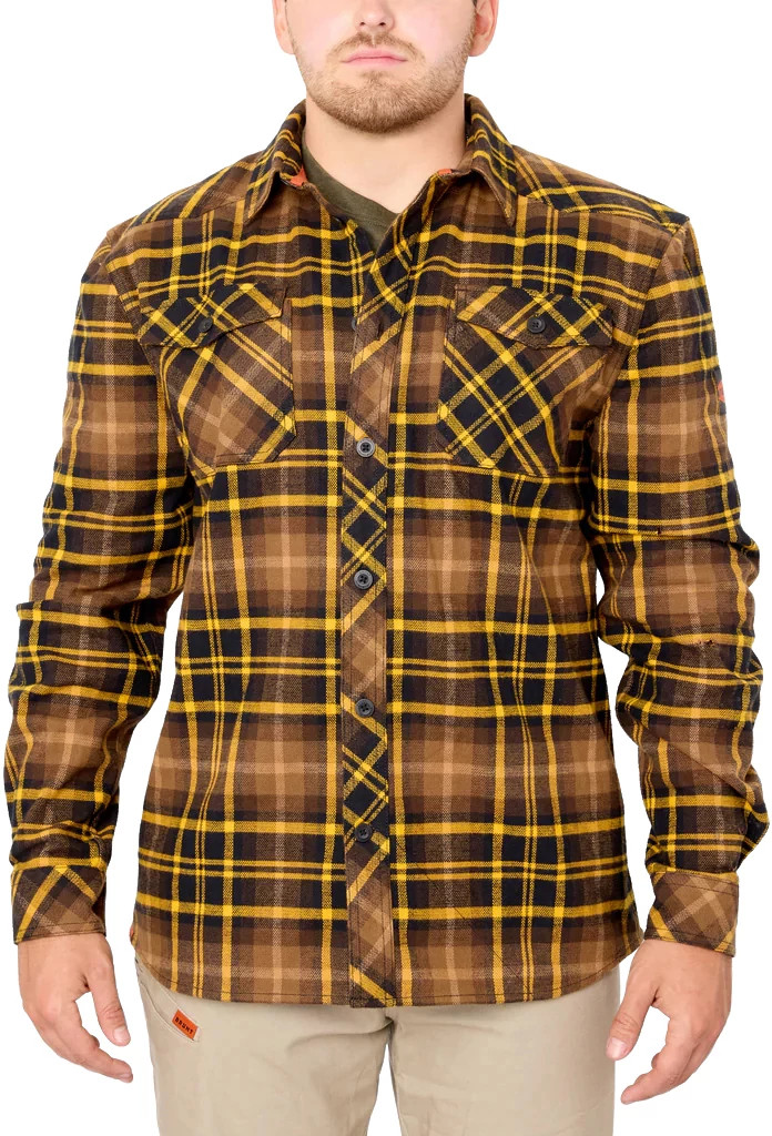 Brunt Workwear Heavy Flannel shown in Brown Plaid (Brown)
