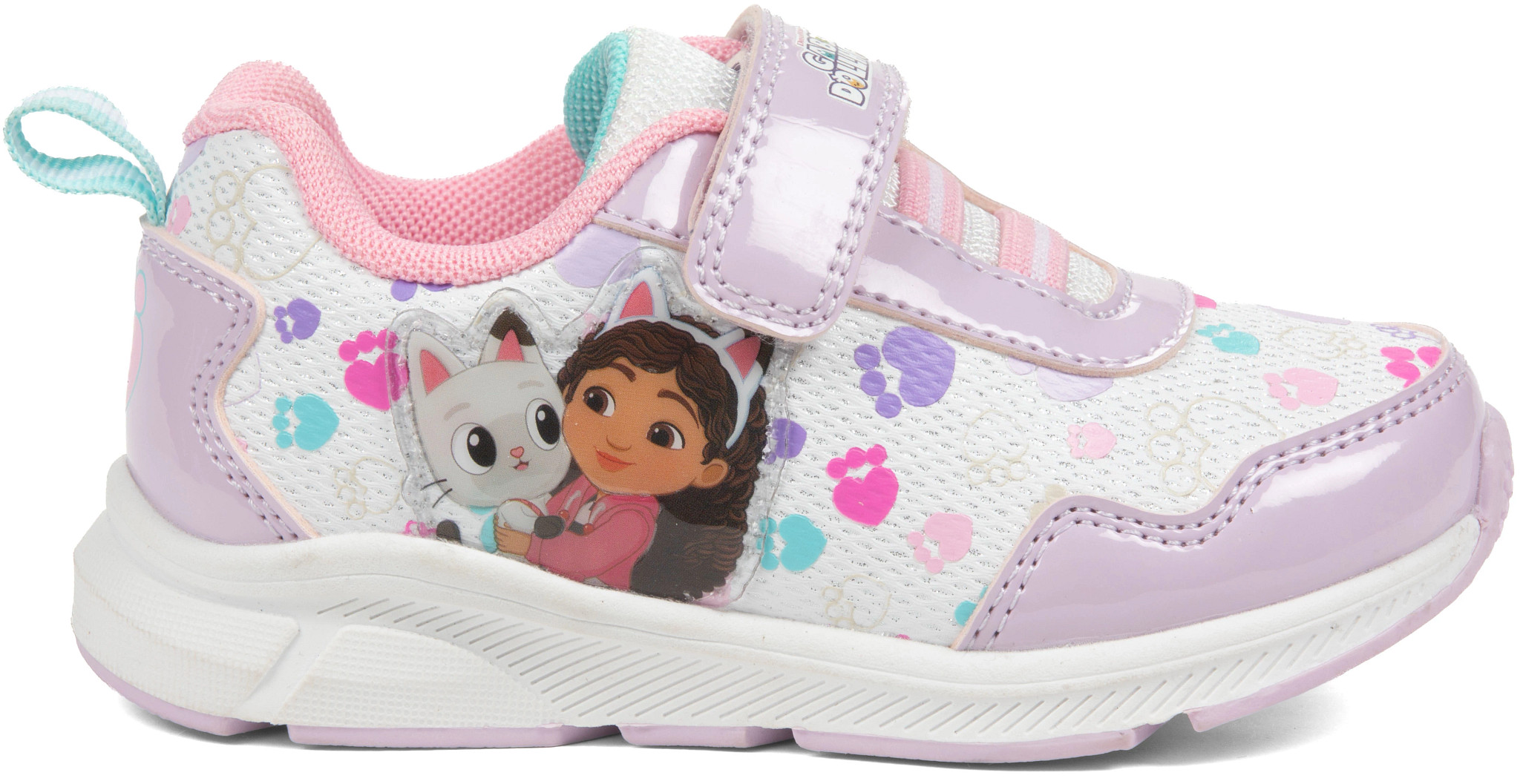 Kid's Josmo Gabby's Doll House Velcro Runner shown in White/Pink/Multi (White)