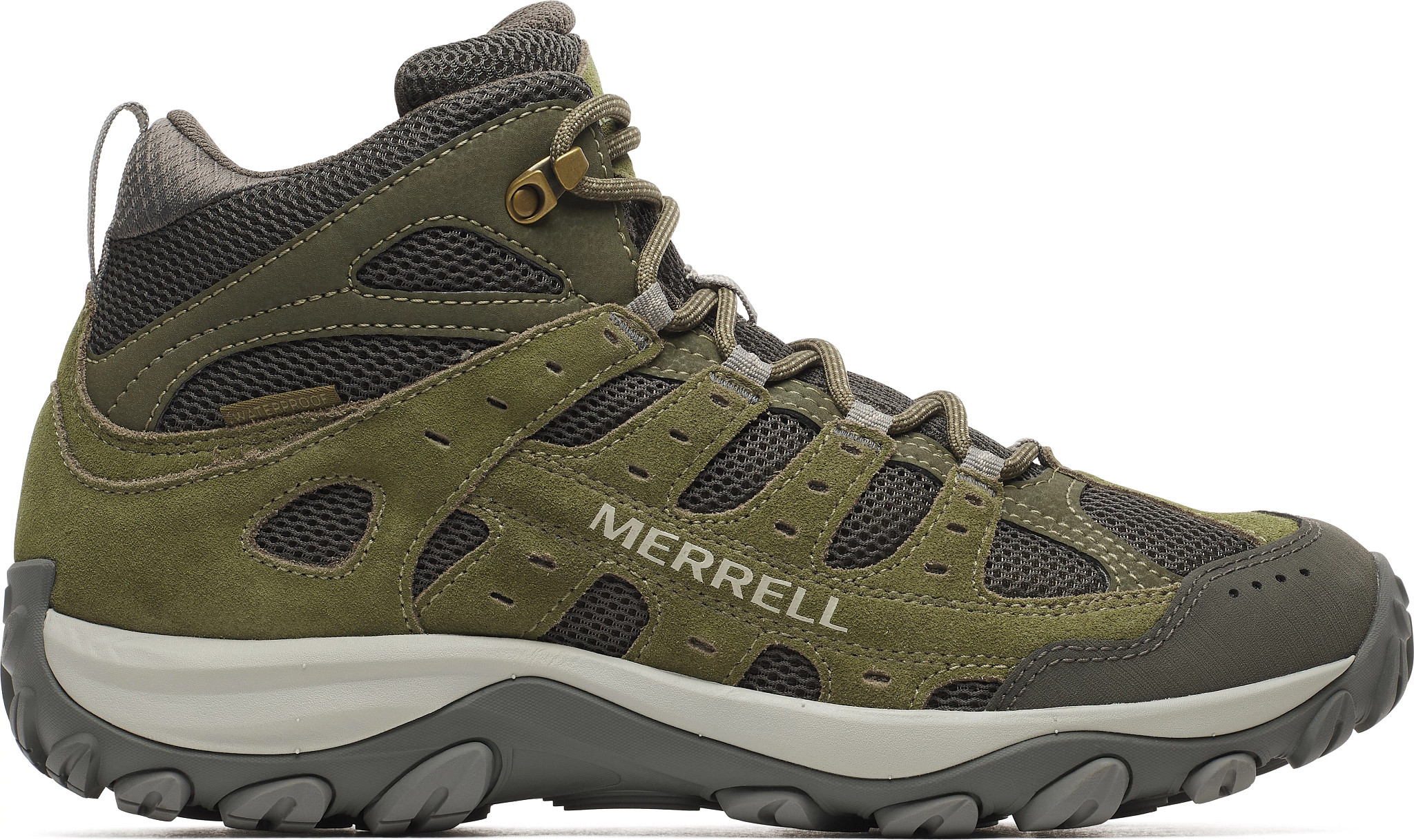 Men's Merrell Waterproof Accentor 4 Hiker shown in Lodden (Green)