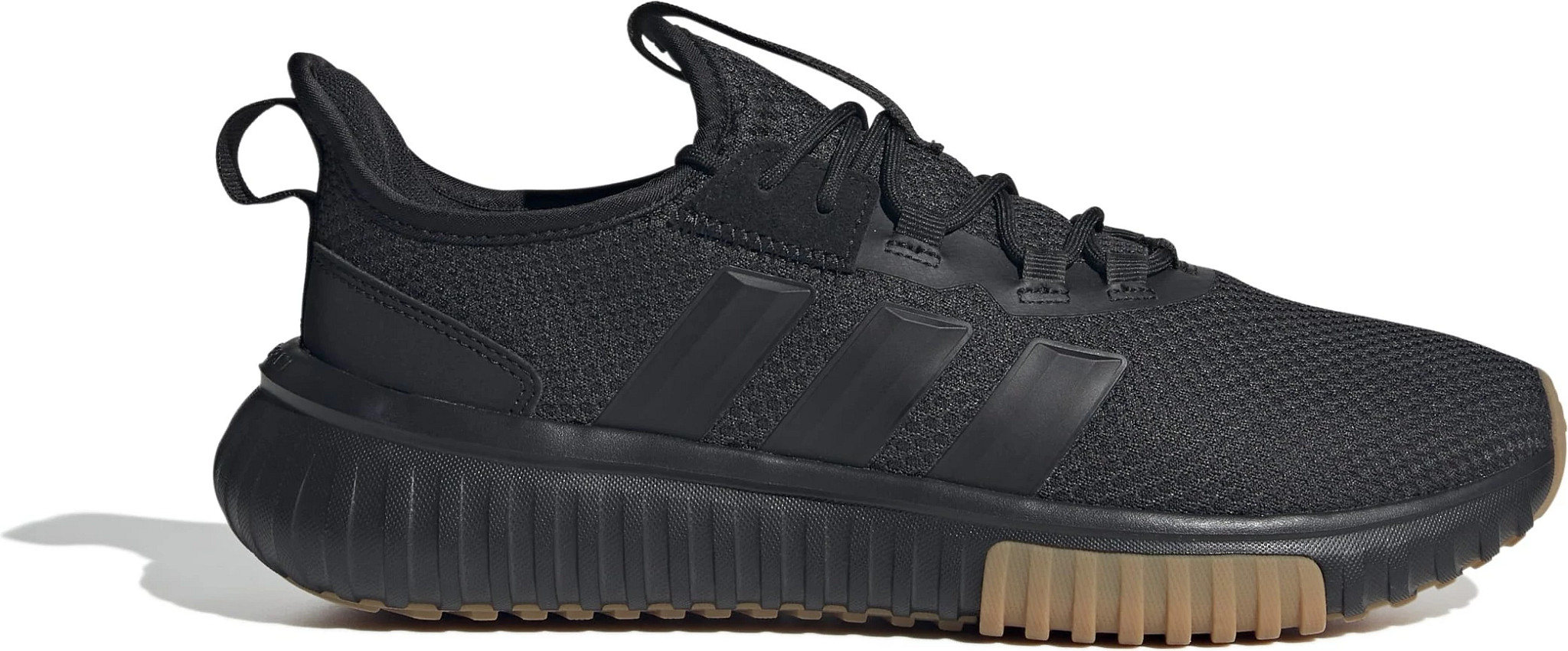 Men's Adidas Kaptir 4.0 Wide Runner shown in Black Gum (Black)