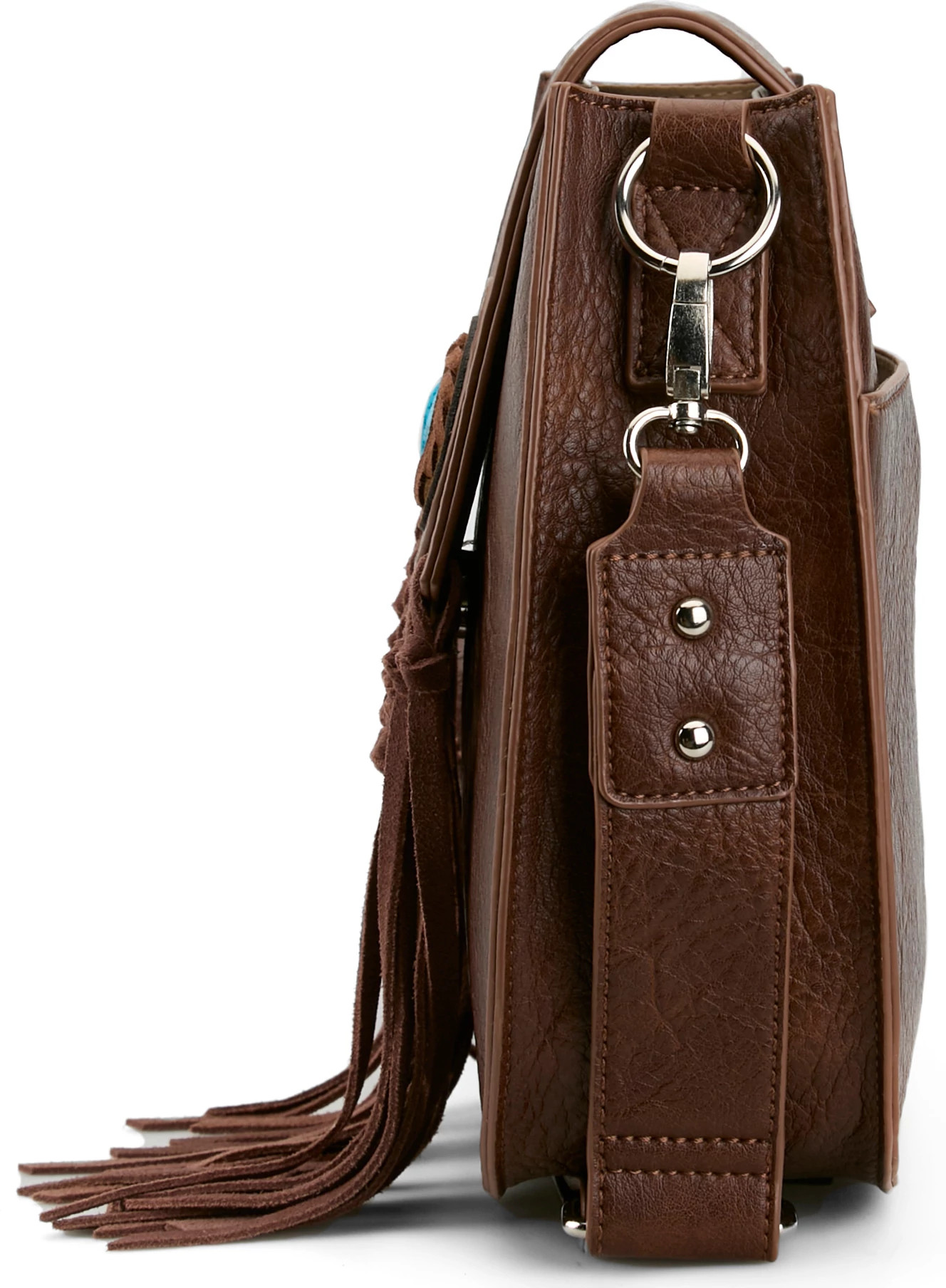 Justin Ladies Saddle Bag Brown W/Faux Turquoise Concho | Justin Boots