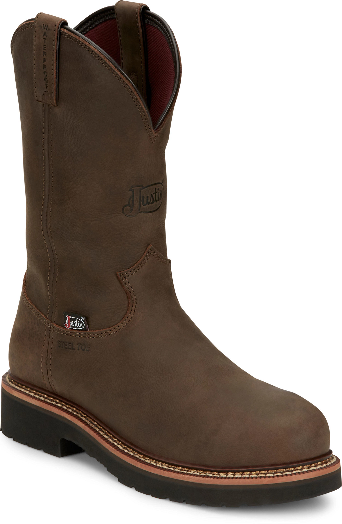 Justin insulated cheap steel toe boots