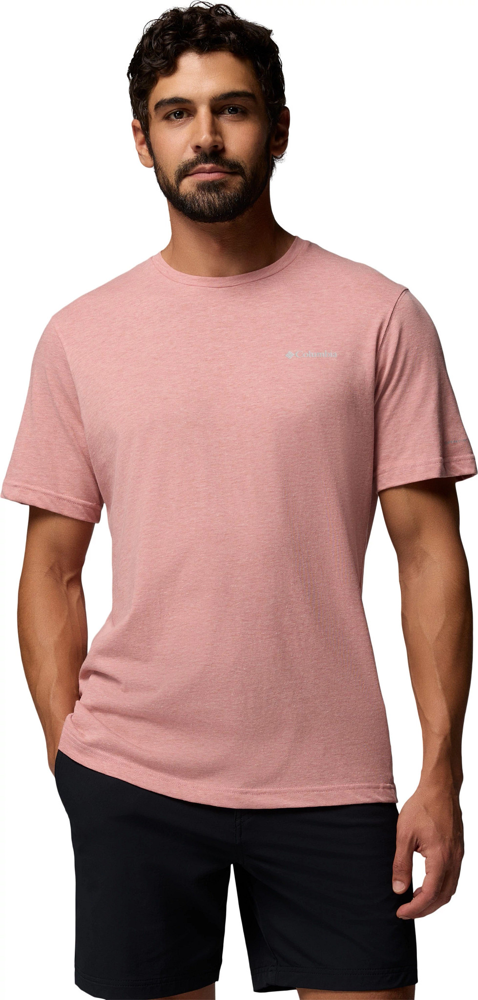 Men's Columbia Thistletown Hills Short Sleeve T-Shirt shown in Washed Red Heather (Red)