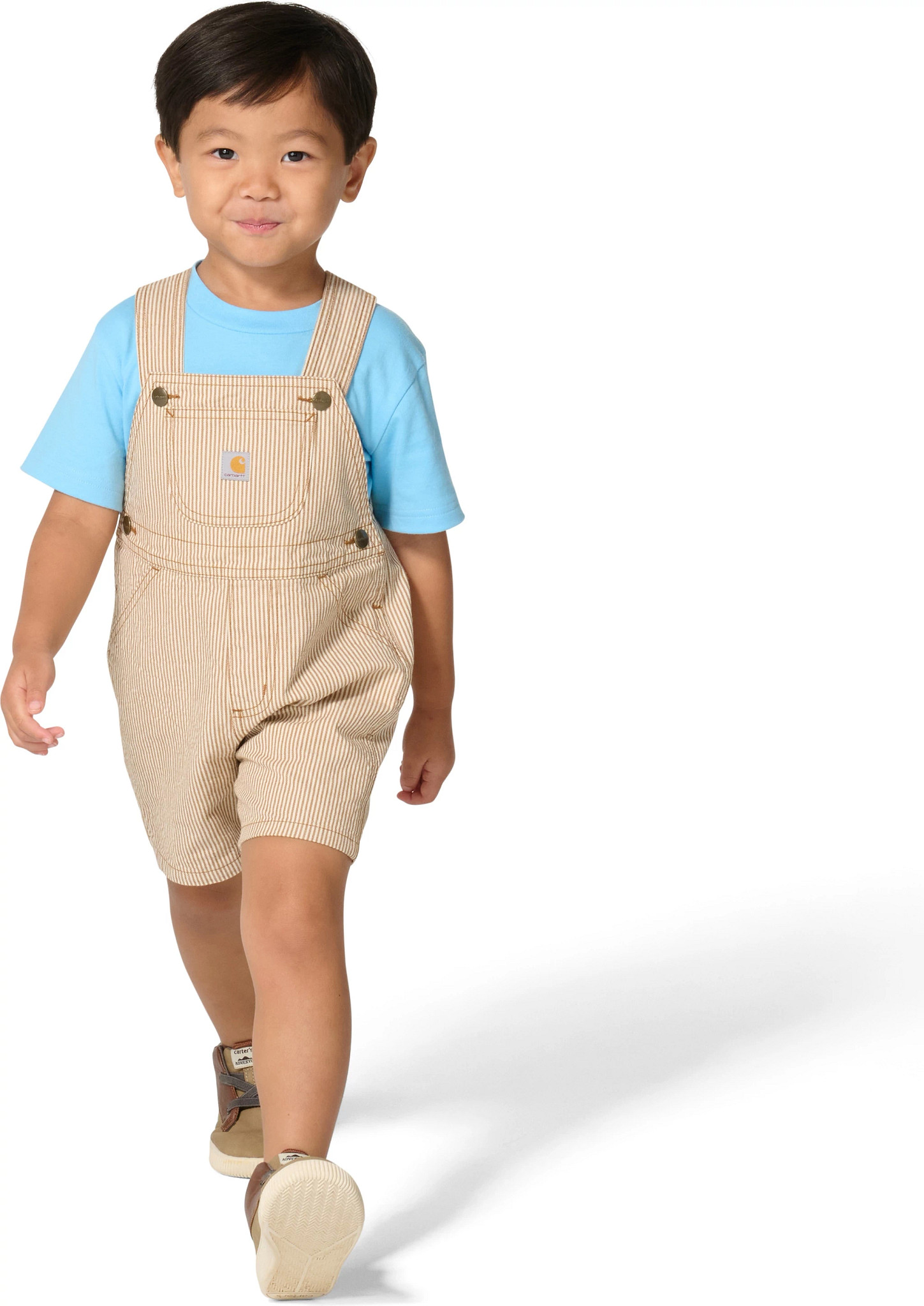 Toddler Boy's Carhartt Short Sleeve T-Shirt shown in Brown/Blue (Brown)