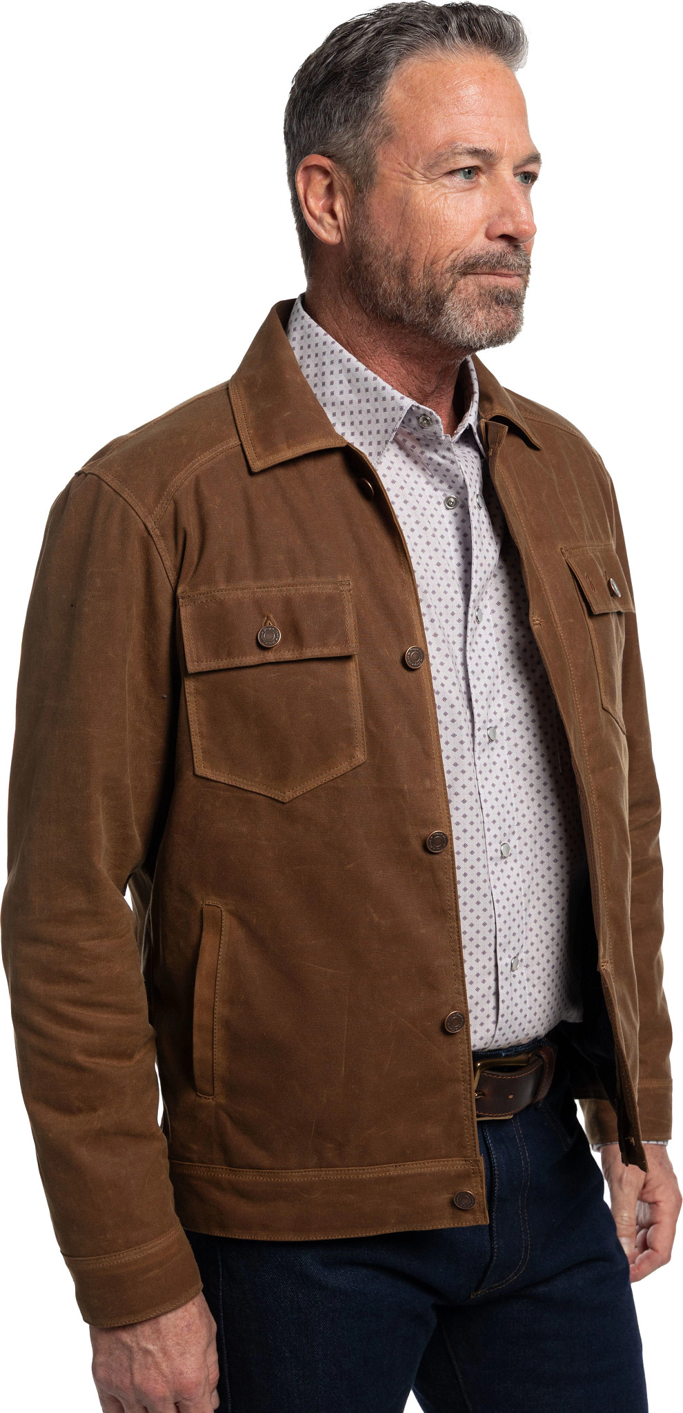 Waxed Canvas Jacket shown in Tan (Brown)