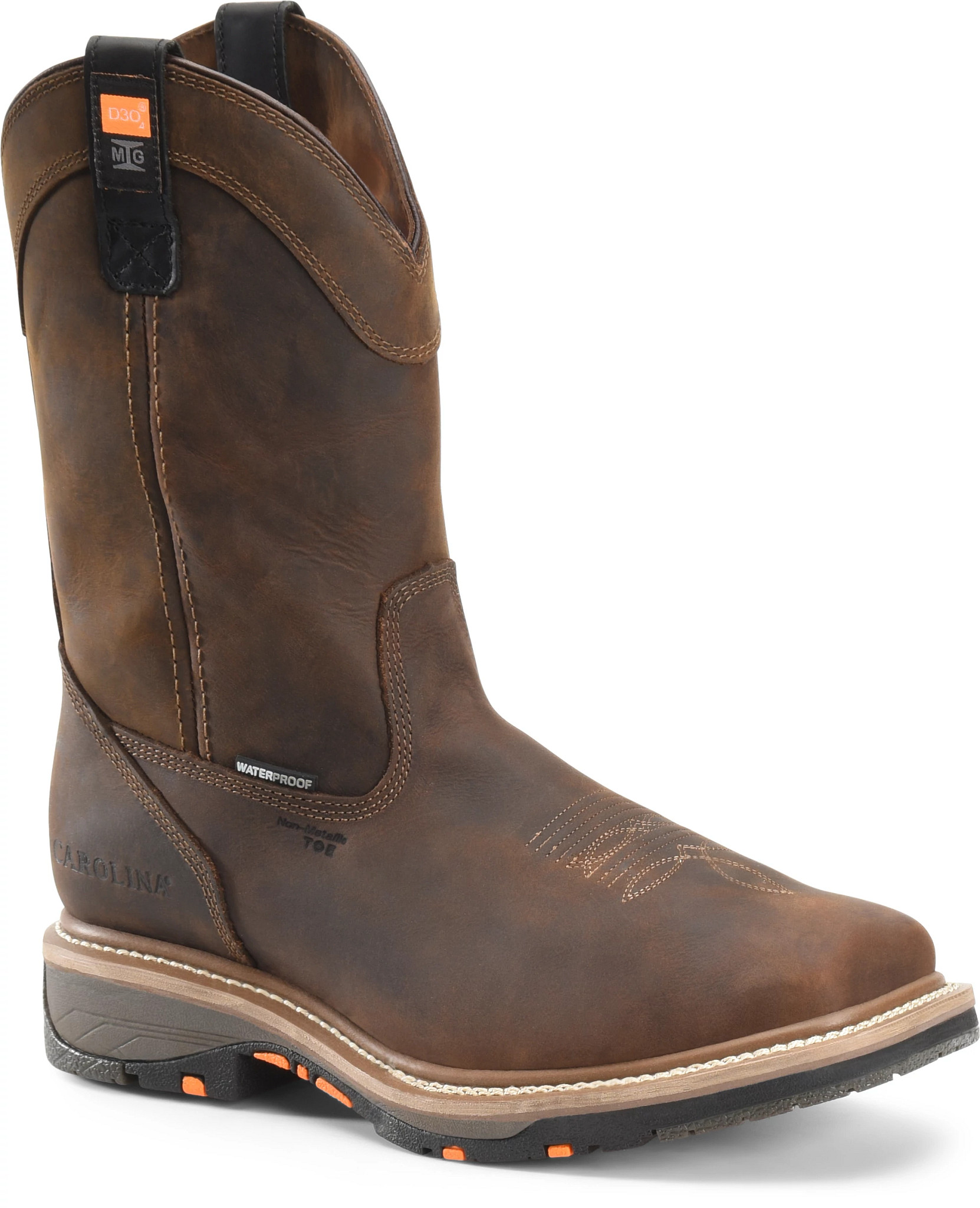 Square toe shop met guard boots