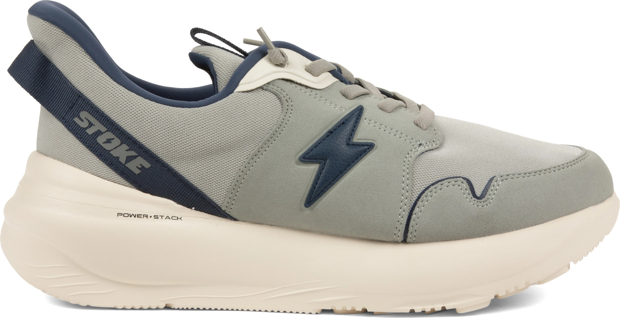 Men's Stoke Fo-Mo Wider Trainer shown in Gray Navy (Grey)