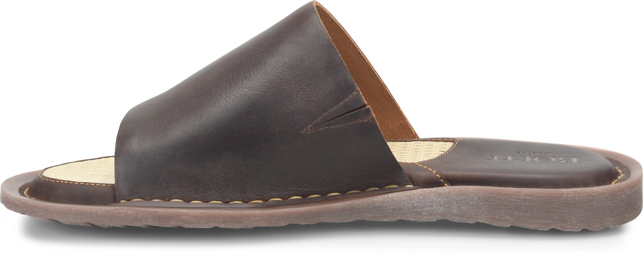 Born Leeward Slide Sandals Men\'s 8 Dark Castano Brown Leather Comfort Flip Flops Amazon.com | BORN Men main image 4