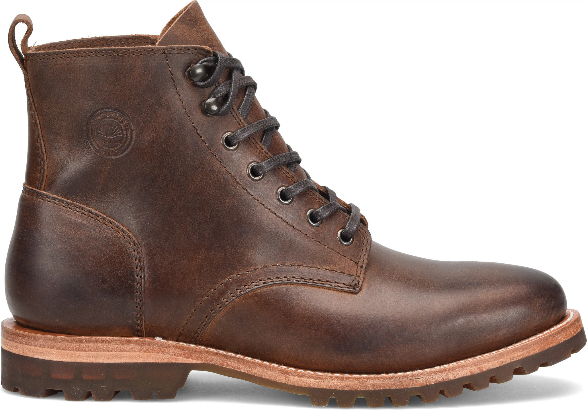 Men's Carolina Shoe Carolina Gold Laceup shown in Dark Brown (Brown)