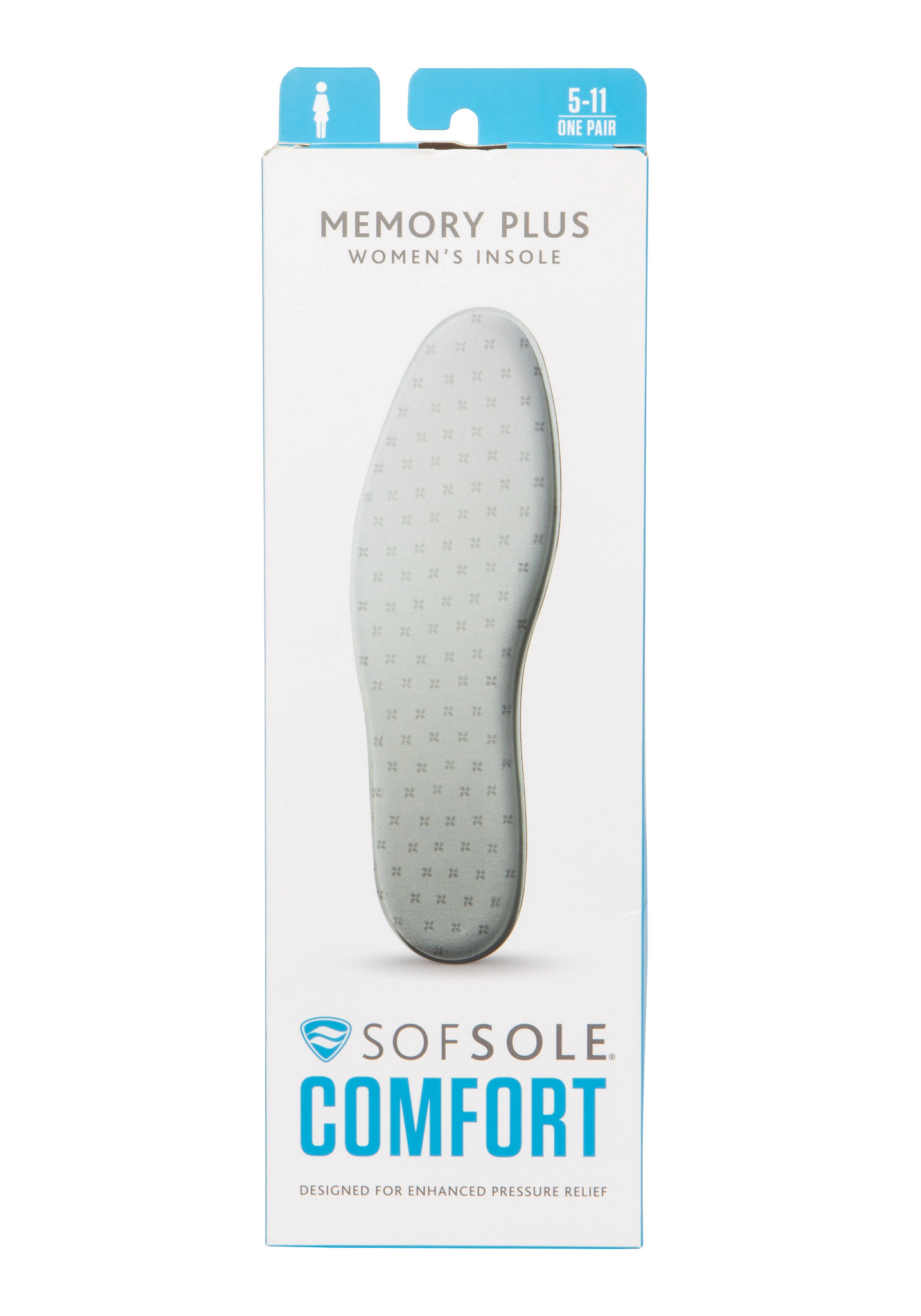 Women's Sofsole Memory Plus 5-11 Insole shown in White (White)