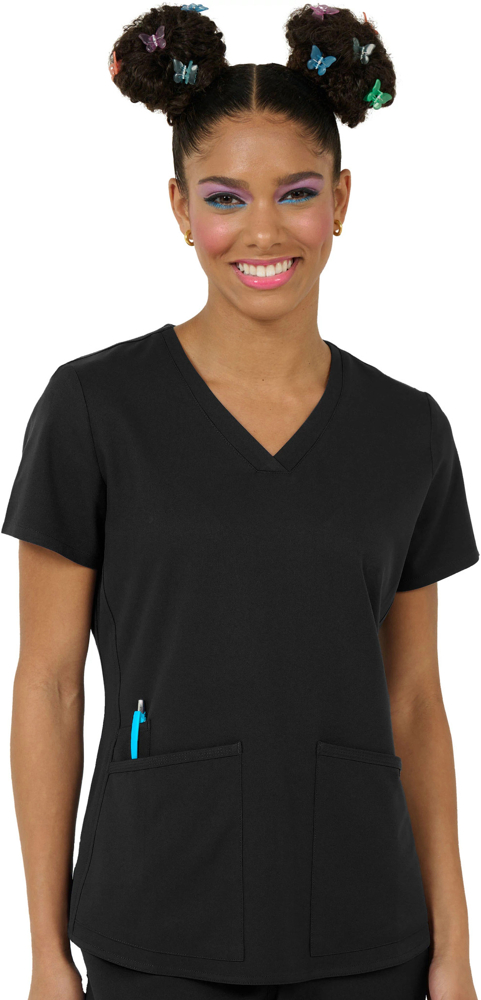 Women's Zavate Studio Focus V Neck shown in Black (Black)