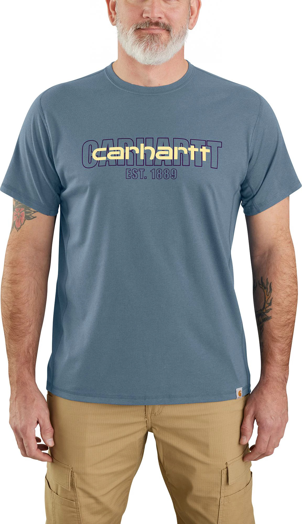 ★Carhartt★ 難燃性Carhartt Force ロゴ グラフィックTシャツ Carhartt Men's Force Relaxed Fit Midweight Short-Sleeve Logo