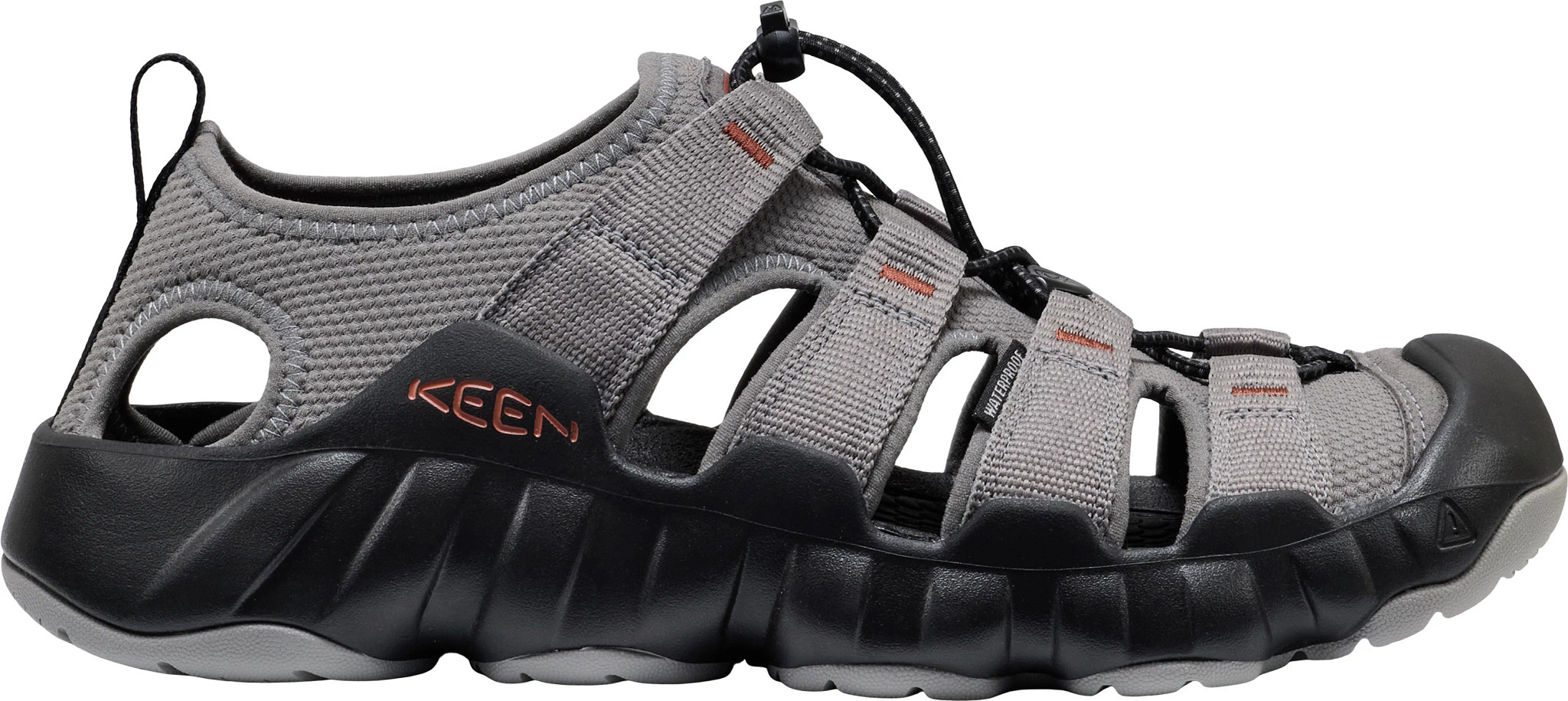 Men's Keen Hyperport H2 Watersport Sandal shown in Steel Burnt Brick (Grey)
