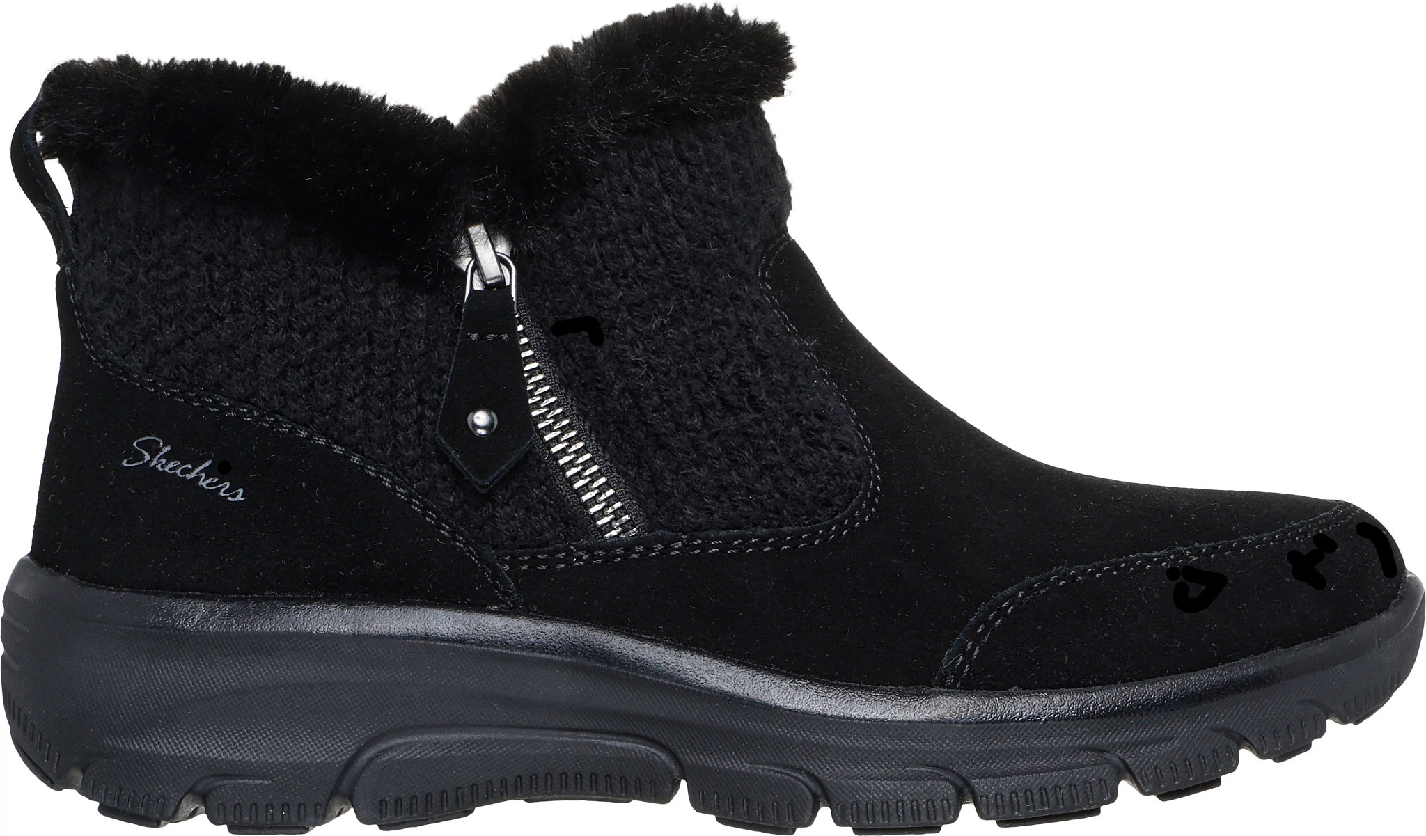 Women's Skechers Easy Going Cozy Lodge Boot shown in Black (Black)