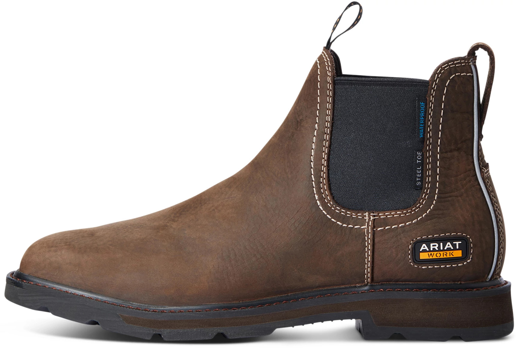 Men's Ariat Steel Toe Wp Ground Breaker Chelsea shown in Brown (Brown)