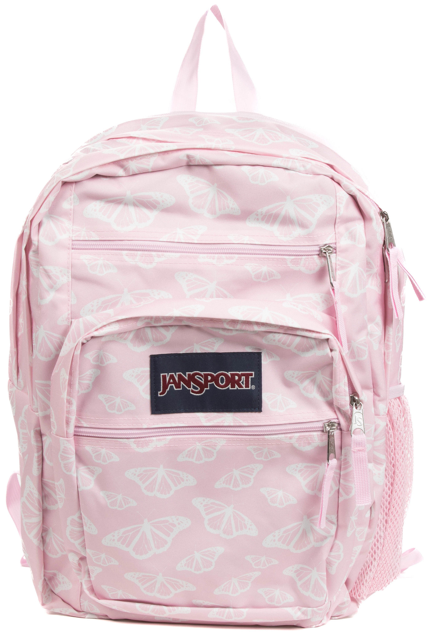 Unisex Jansport Big Student 2100ci Backpack shown in Flutter By Pink Ice (Pink)