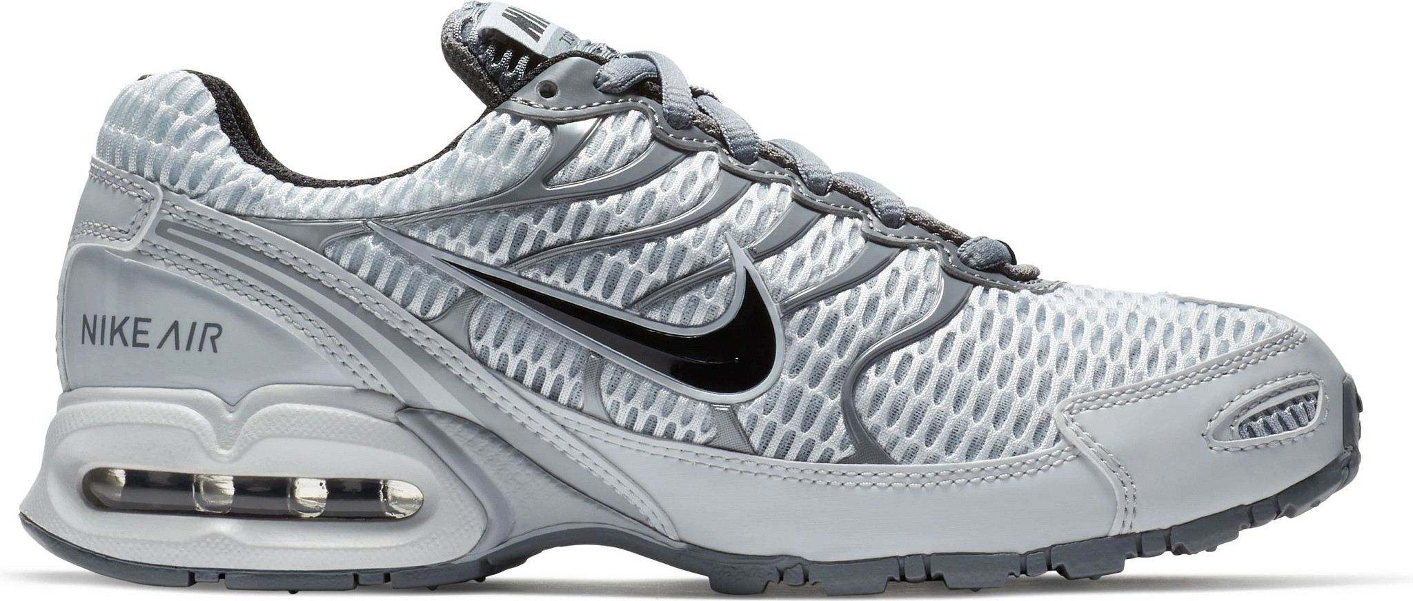 Women's Nike Air Max Torch 4 Runner shown in Pure Platinum/Black/Wolf (Grey)