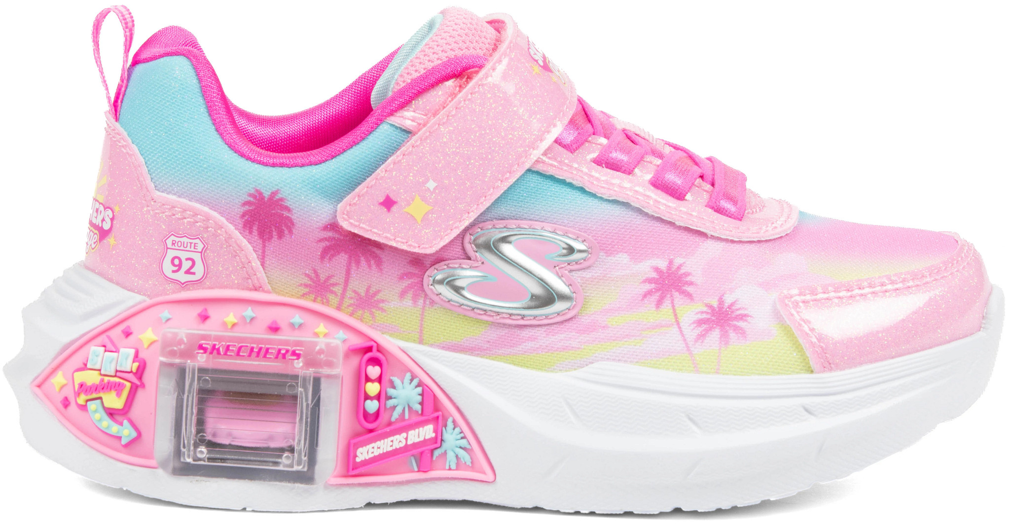 Girl's Skechers Garage Glam Racer & Two Toy Cars shown in Pink (Pink)