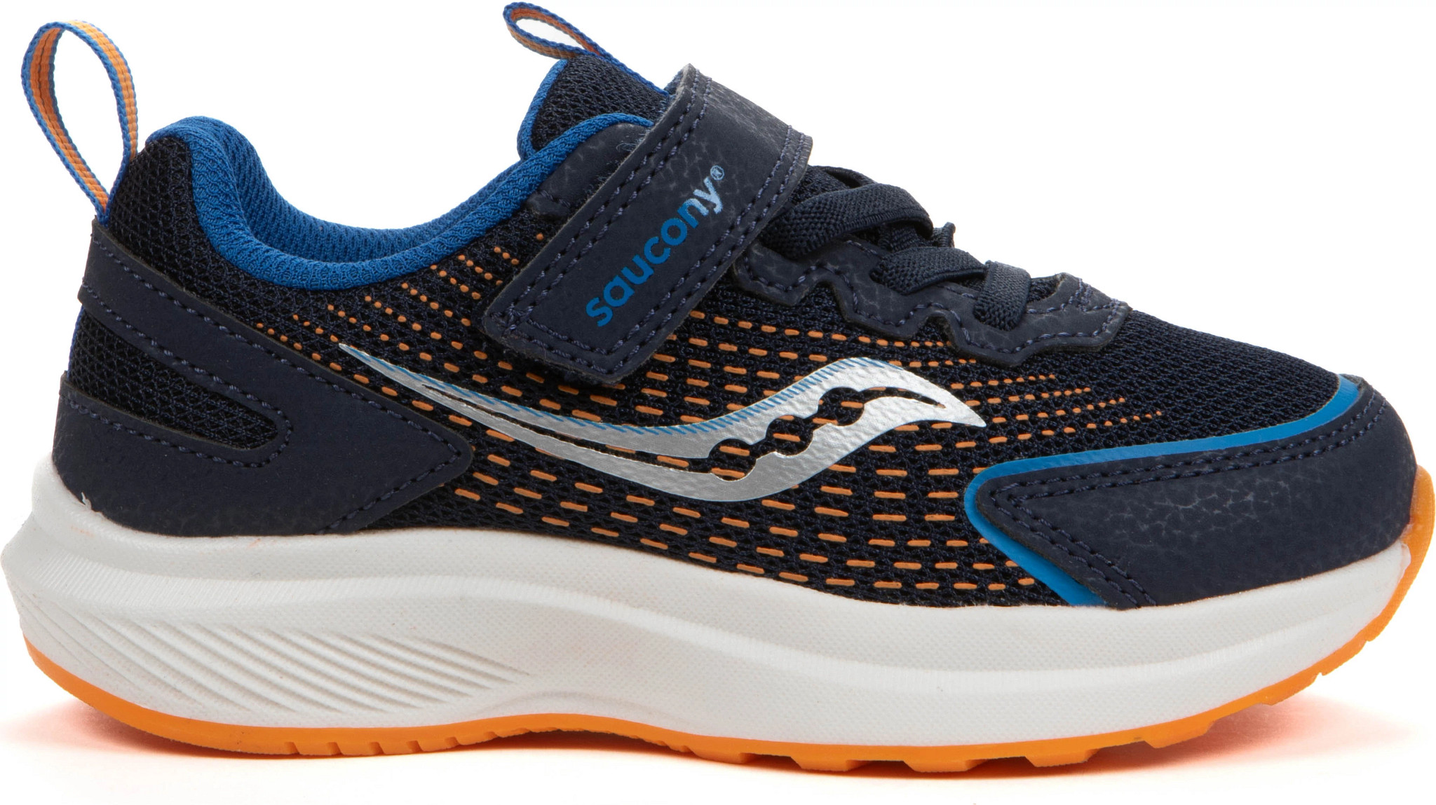 Boy's Saucony Cohesion Fst Runner shown in Navy/Royal (Blue)