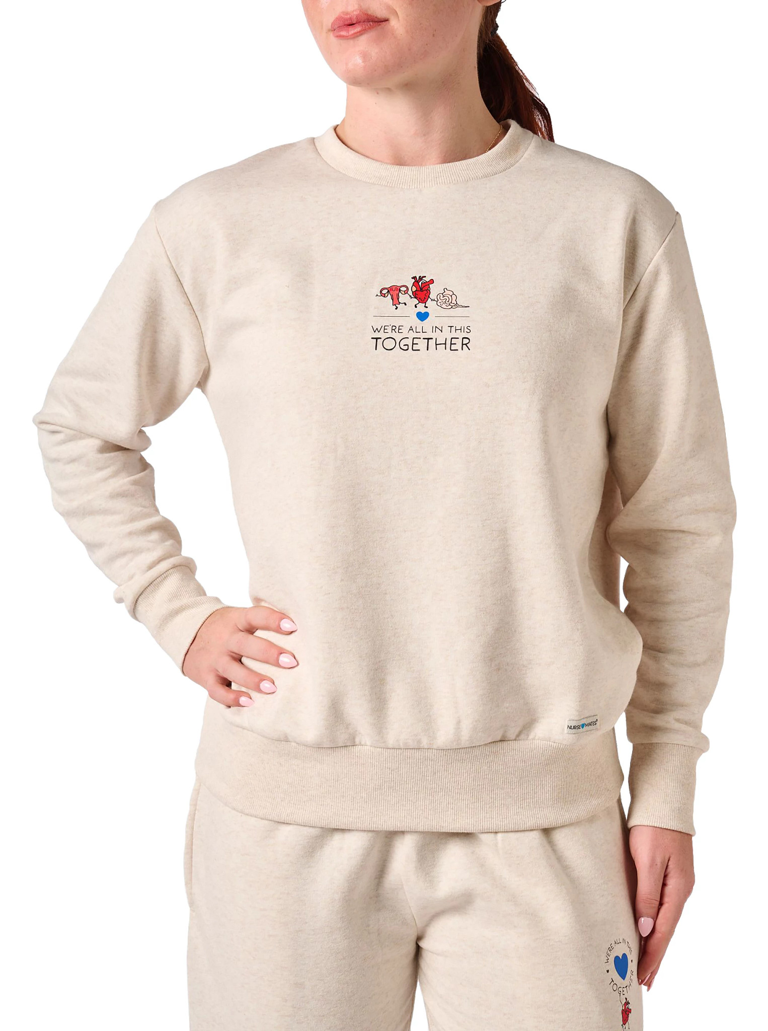 Women's Sweatshirt shown in Organ Party (Tan)