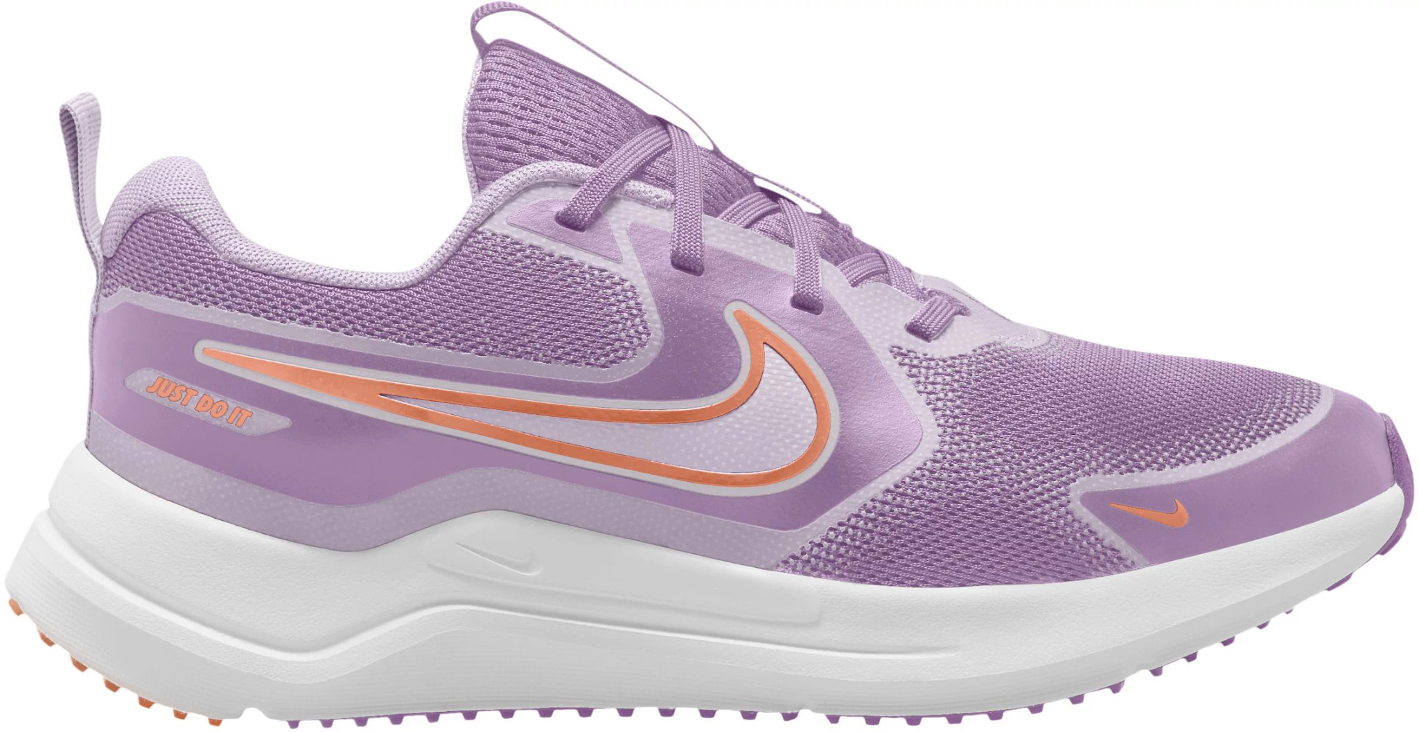 Youth Girl's Nike Cosmic Runner shown in Violet Star/Apricot Agat (Purple)